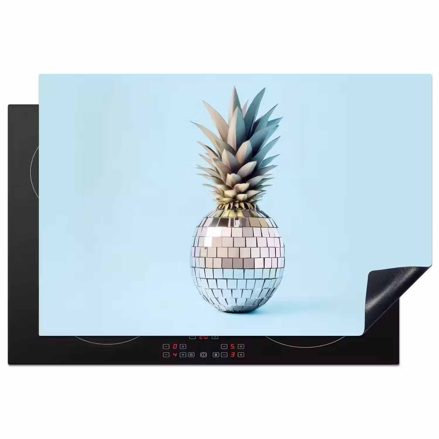 Blauw - Ananas - Disco - Discobal Inductie beschermer vinyl 3mm klein -3d