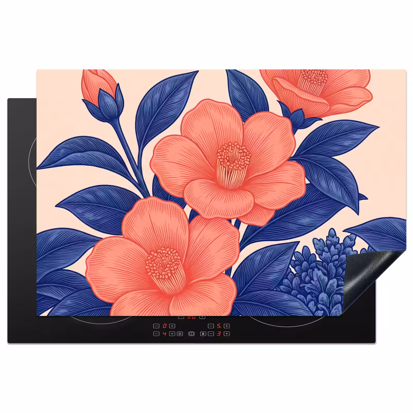 Inductiebeschermer - Bloemen - Bladeren - Botanisch - Bloemen - Bladeren - Botanisch Inductie beschermer vinyl 3mm klein
