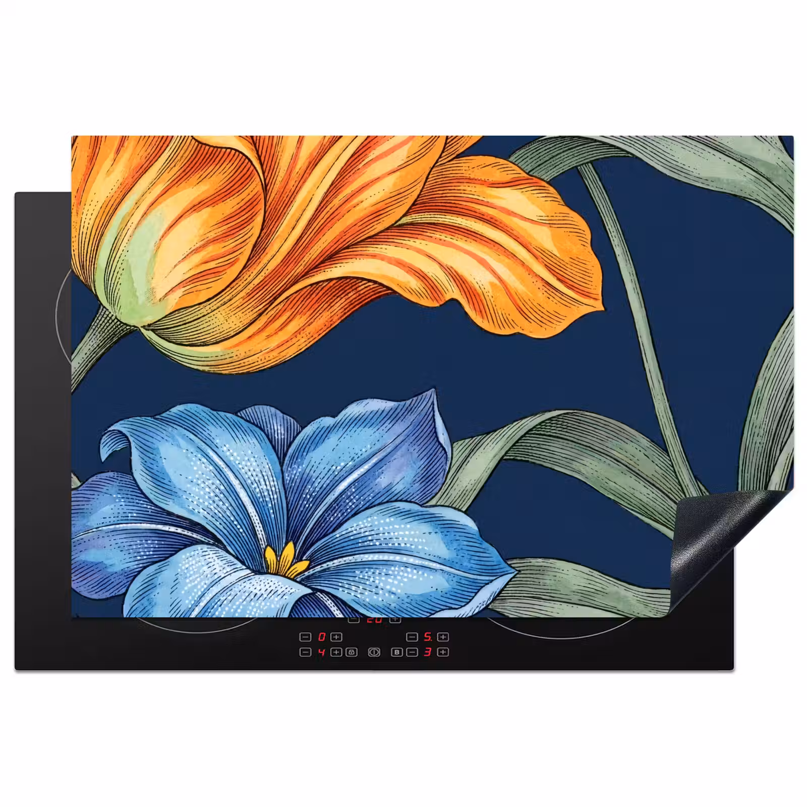 Inductiebeschermer - Bloemen - Botanisch - Patroon - Bloemen - Botanisch - Patroon Inductie beschermer vinyl 3mm klein
