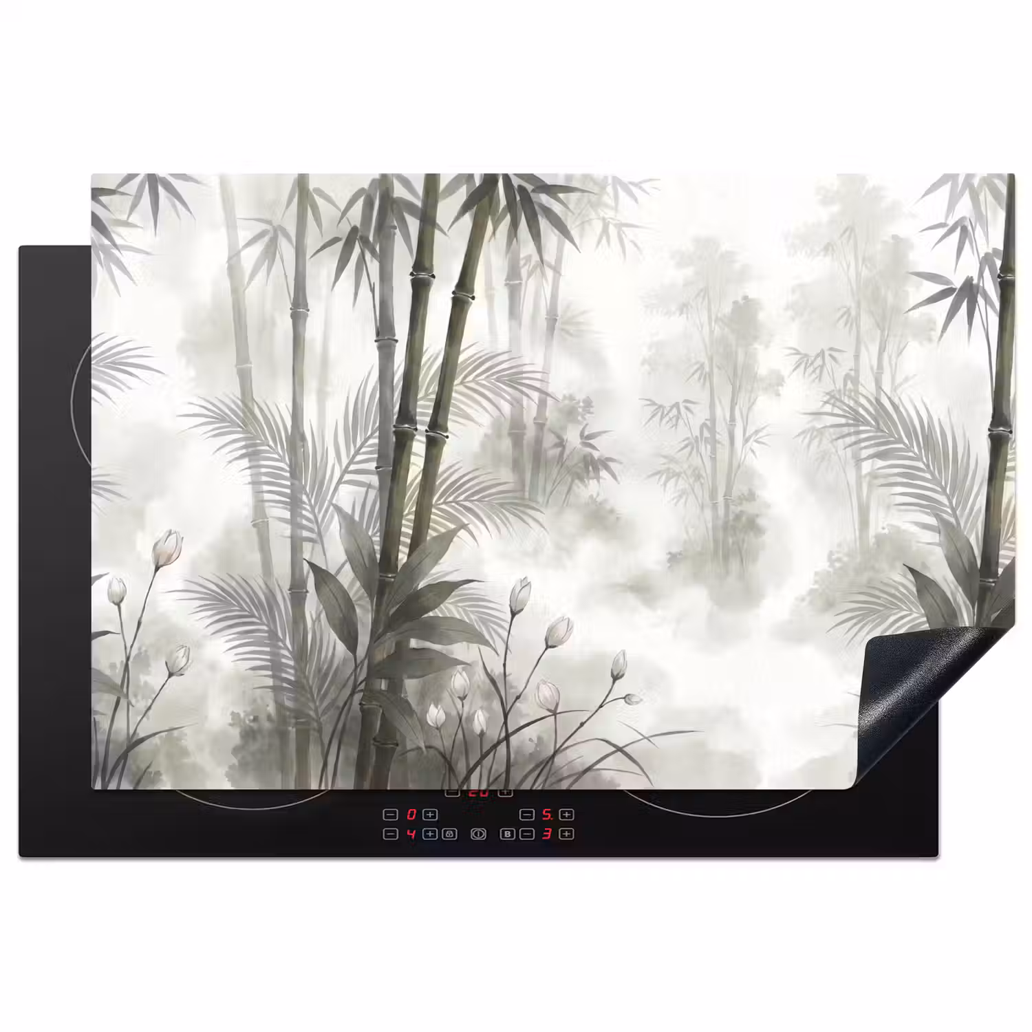 Bloemen - Knop - Tuin - Illustratie - Wit Inductie beschermer vinyl 3mm klein -3d