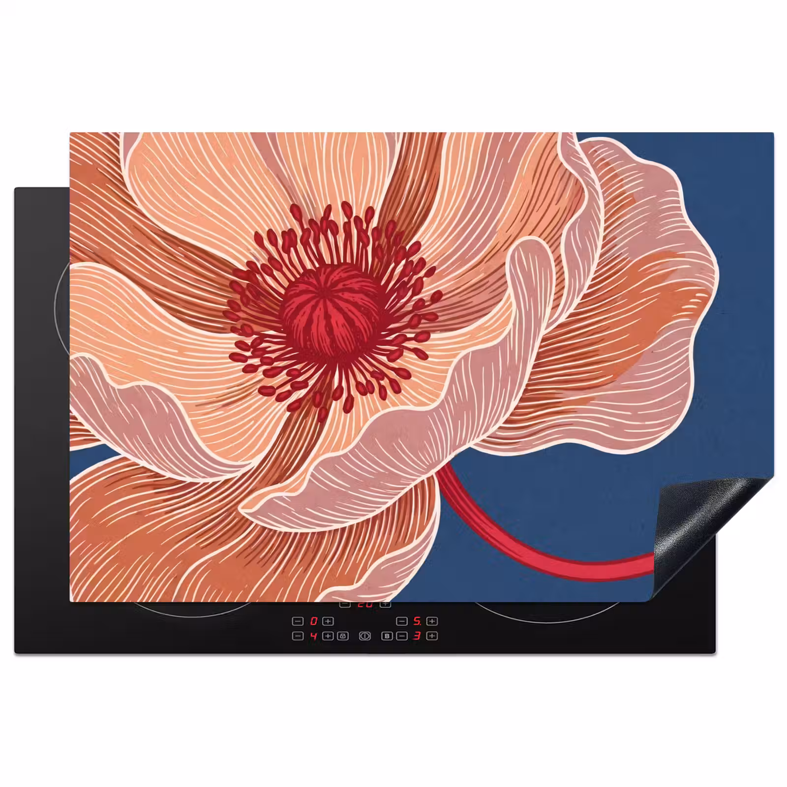 Inductiebeschermer - Bloemen - Modern - Abstract - Bloemen - Modern - Abstract Inductie beschermer vinyl 3mm klein