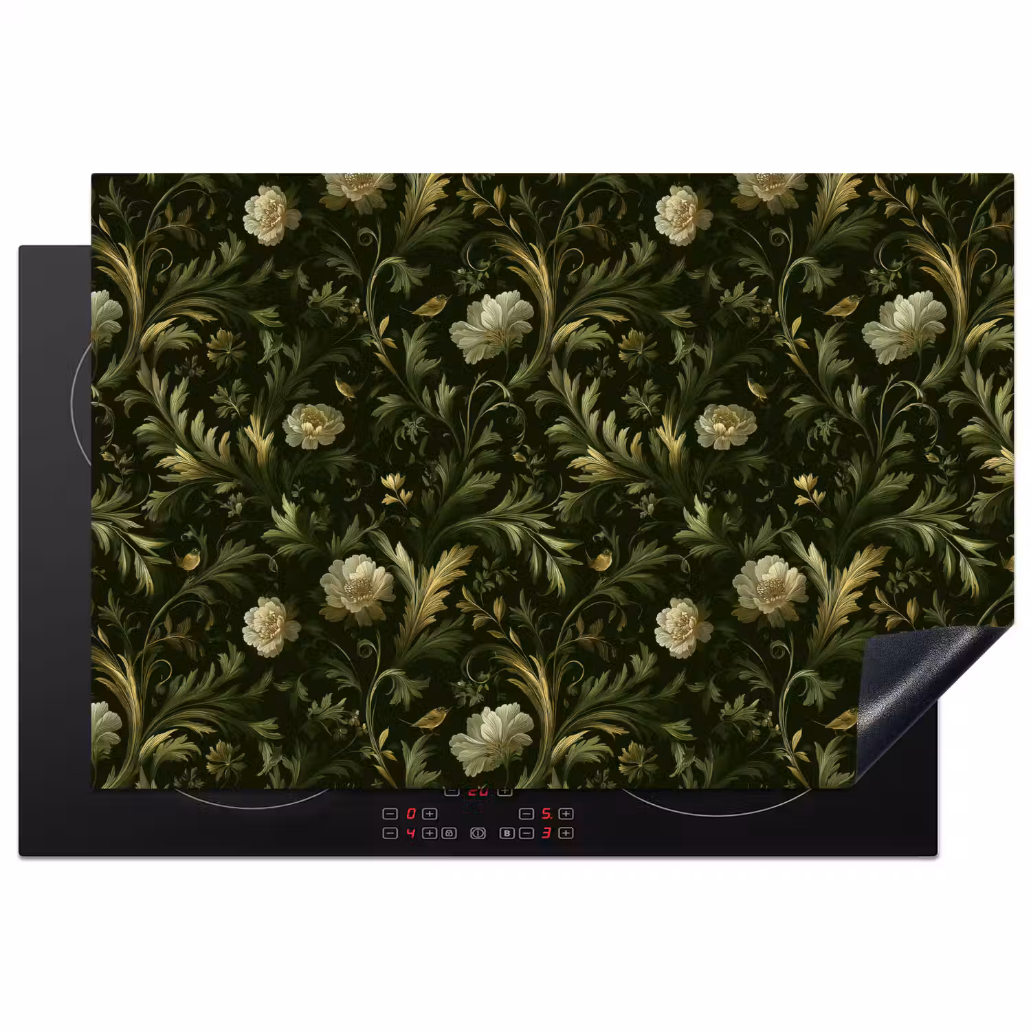 Botanisch - Naadloos - Bloemen Inductie beschermer vinyl 3mm klein 276 -3d