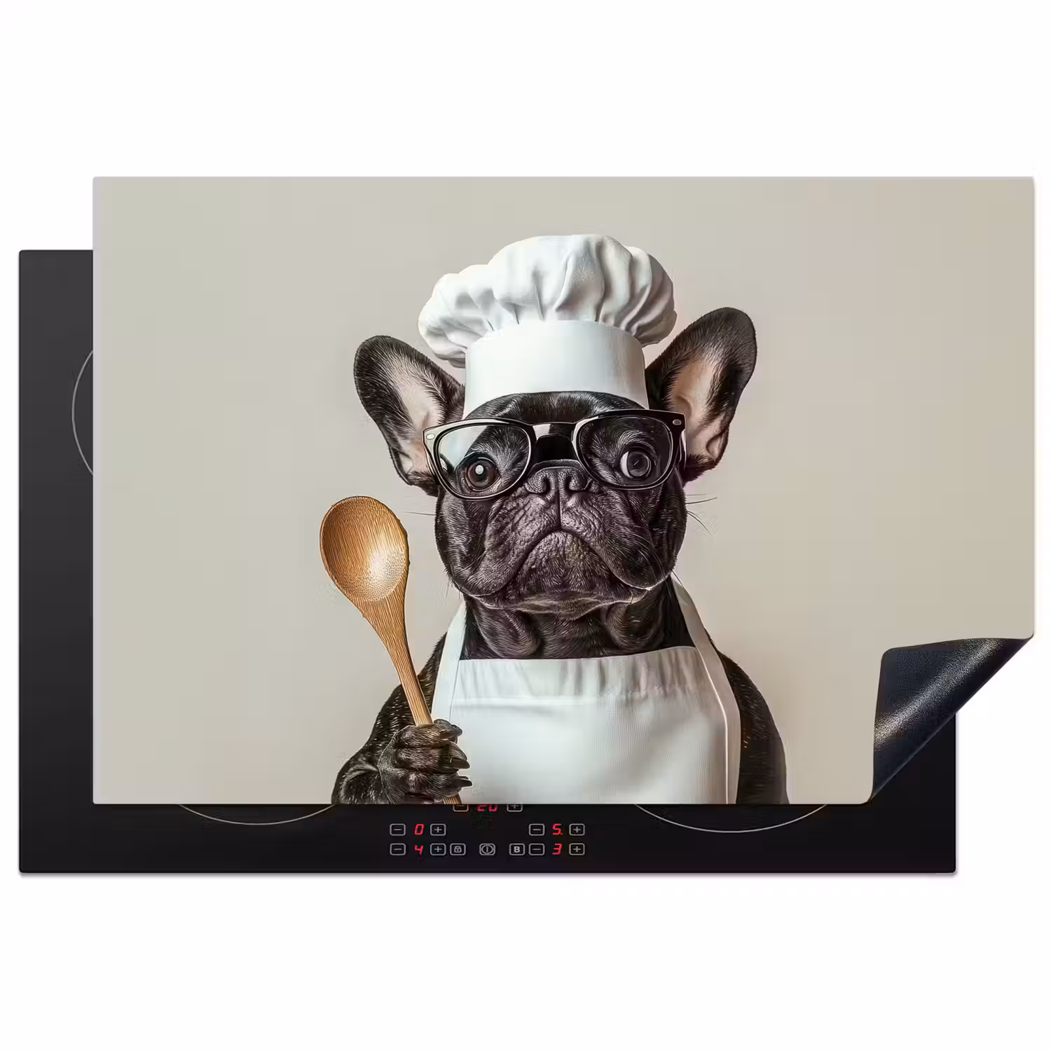 Bril - Hond - Kok Inductie beschermer vinyl 3mm klein -3d