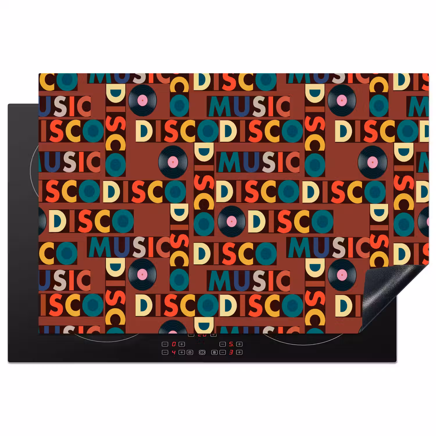 Retro - Disco - Muziek - 70s - Multi Inductie beschermer vinyl 3mm klein 276 -3d
