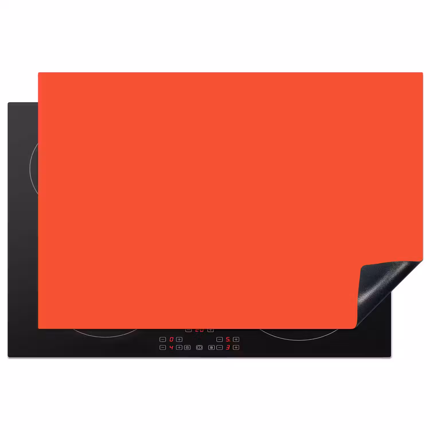 Burnt - Coral - Oranje Inductie beschermer vinyl 3mm klein 276 -3d