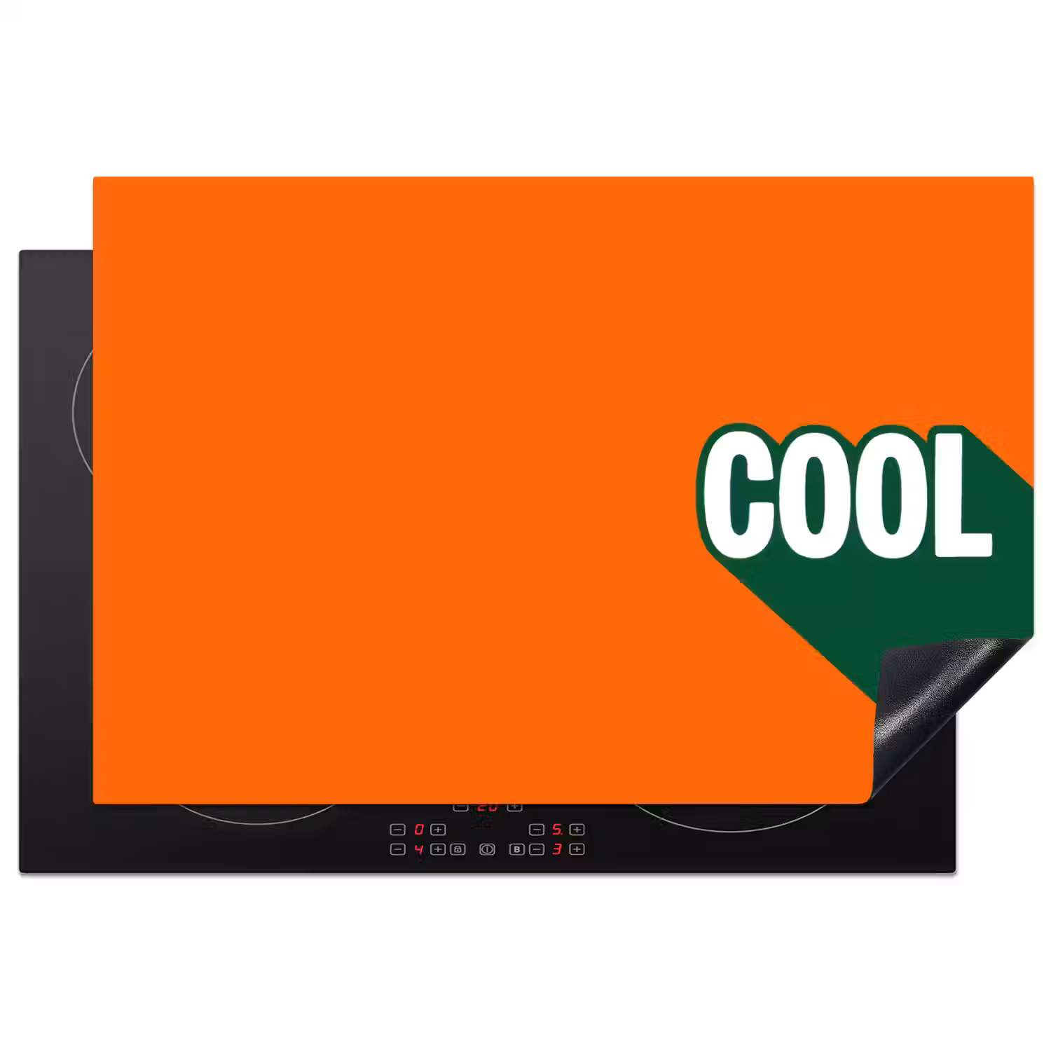 Cool - Oranje - Groen Inductie beschermer vinyl 3mm klein -3d
