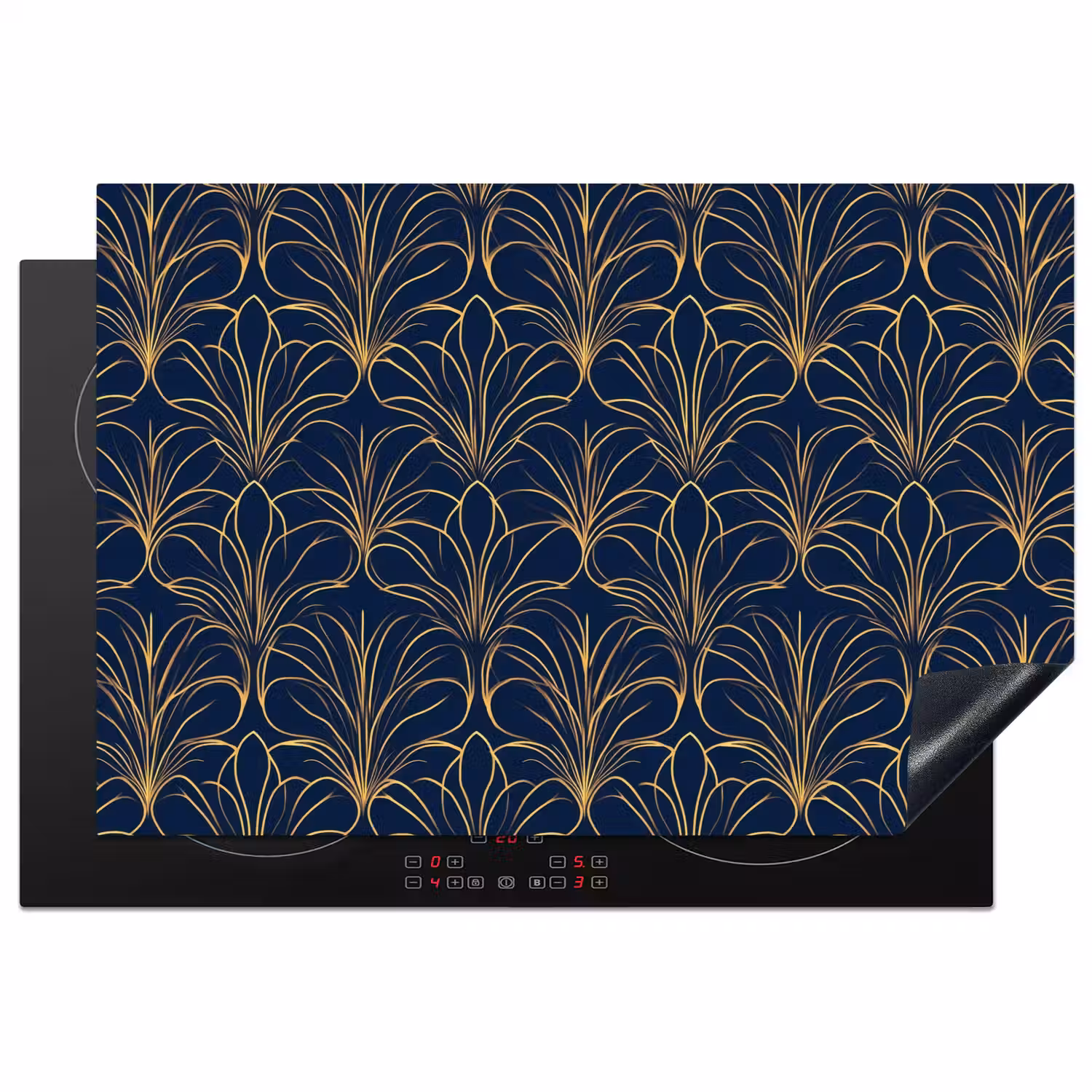 Deco - Waaier - Blauw Inductie beschermer vinyl 3mm klein 276 -3d