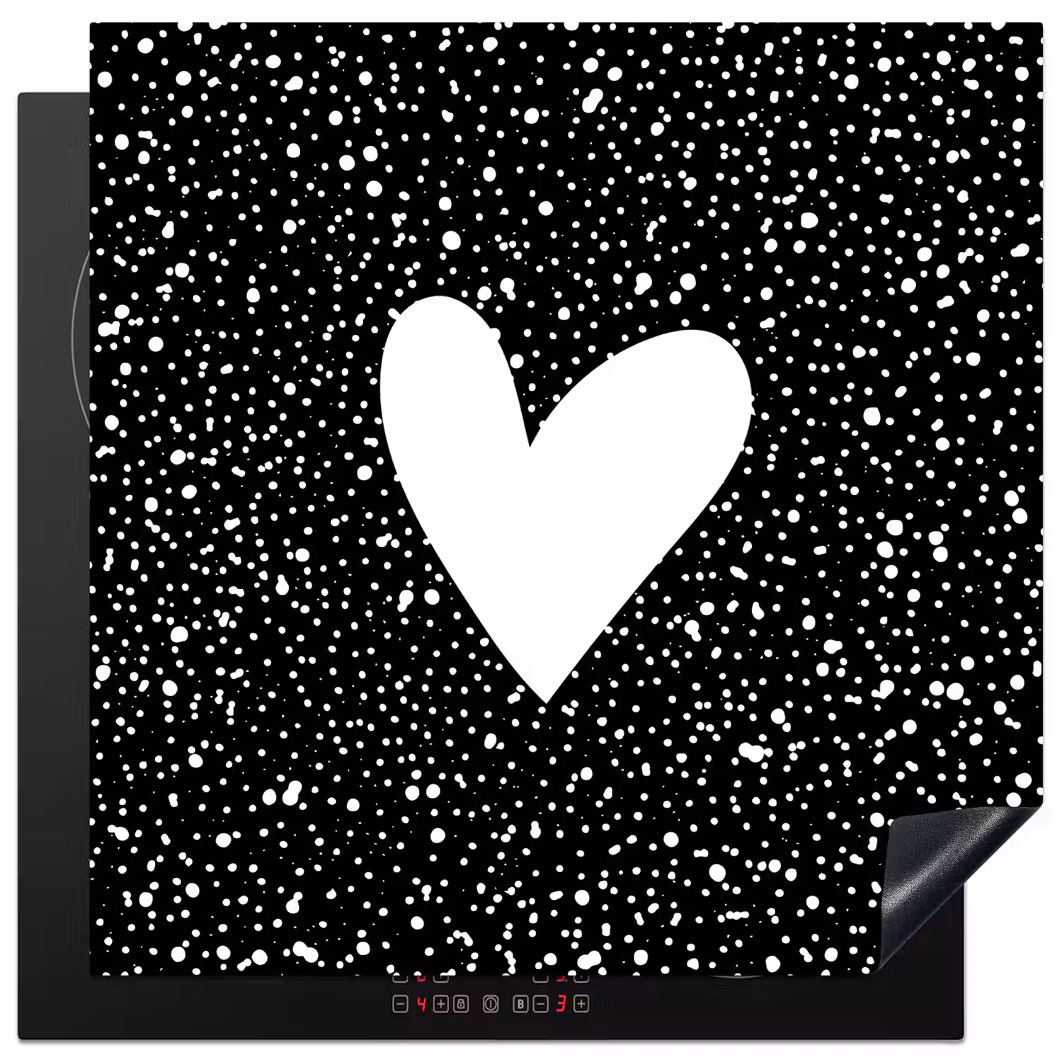 Design - Liefde - Hartje Inductie beschermer vinyl 3mm middel -3d