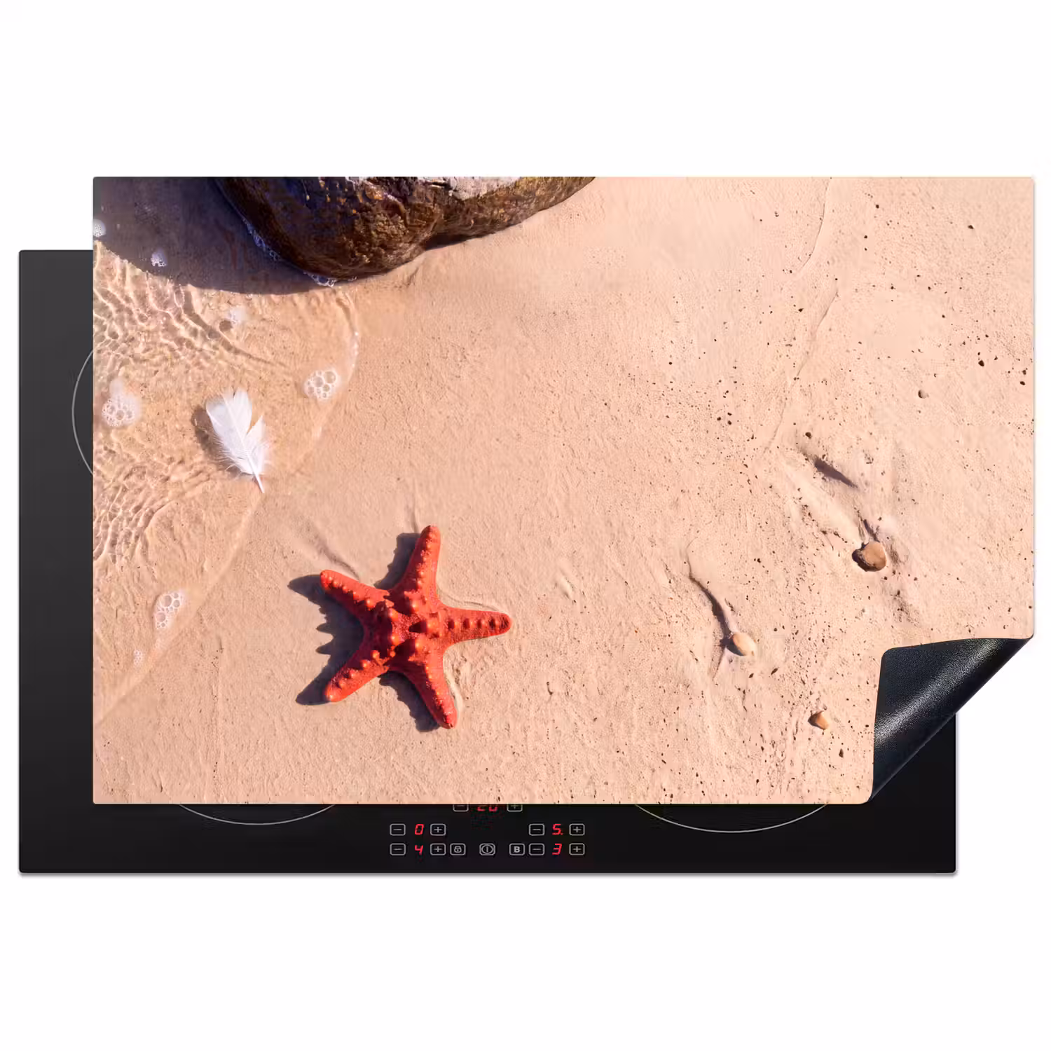 Dieren - Strand - Zee - Natuur - Rood Inductie beschermer vinyl 3mm klein -3d