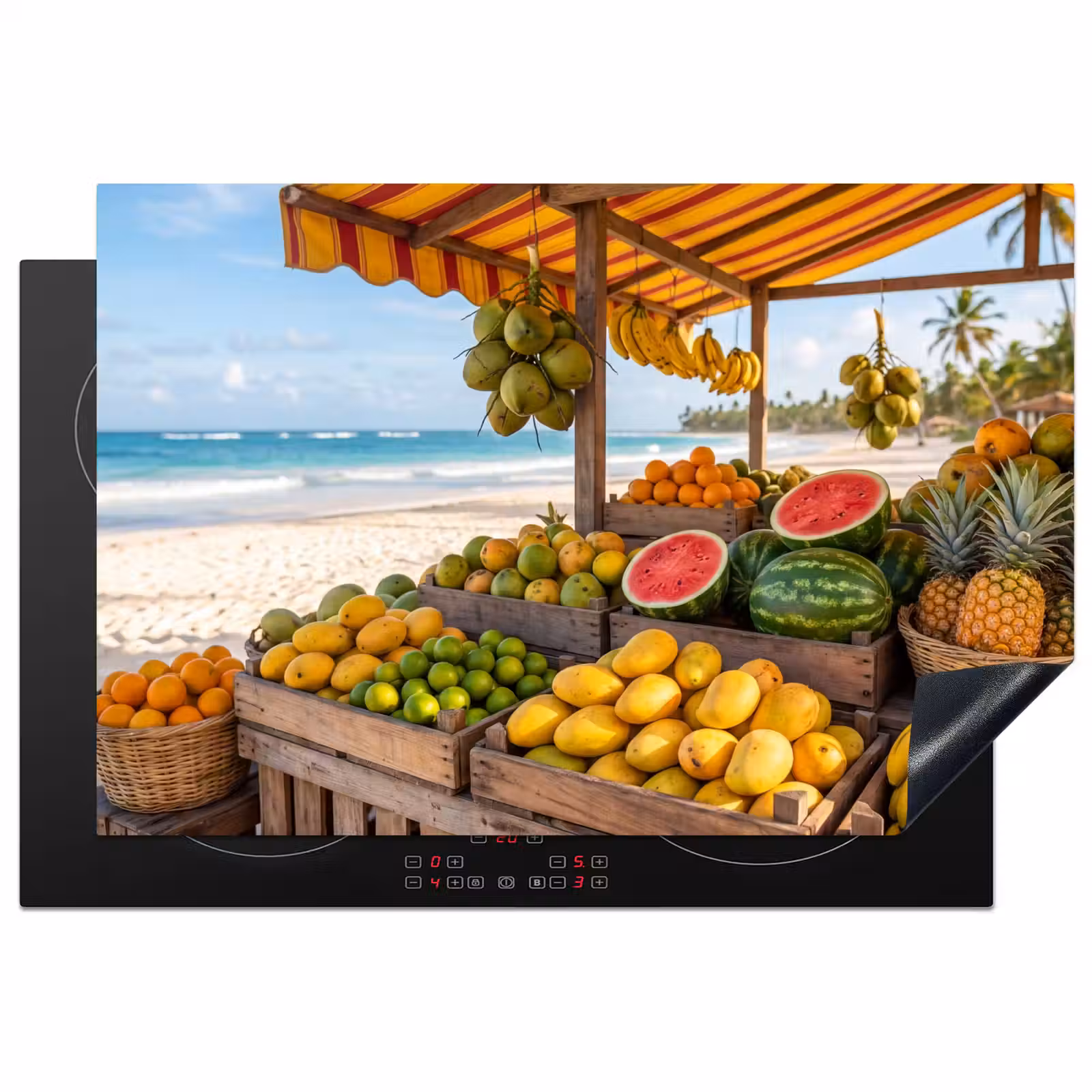 Inductiebeschermer - Fruit - Strand - Tropisch - Fruit - Strand - Tropisch Inductie beschermer vinyl 3mm klein