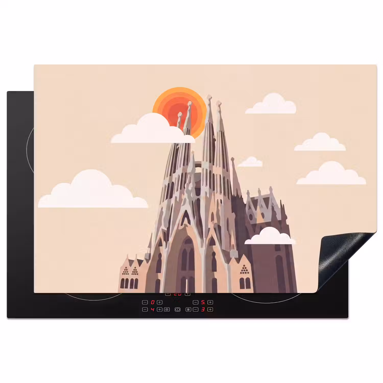 Gebouw - Torens - Architectuur - Abstract - Zonsondergang Inductie beschermer vinyl 3mm klein -3d