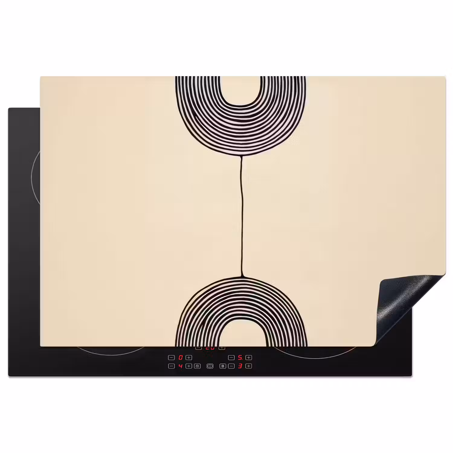 Geometrische bogen - Minimalistisch - Symmetrisch Inductie beschermer vinyl 3mm klein -3d