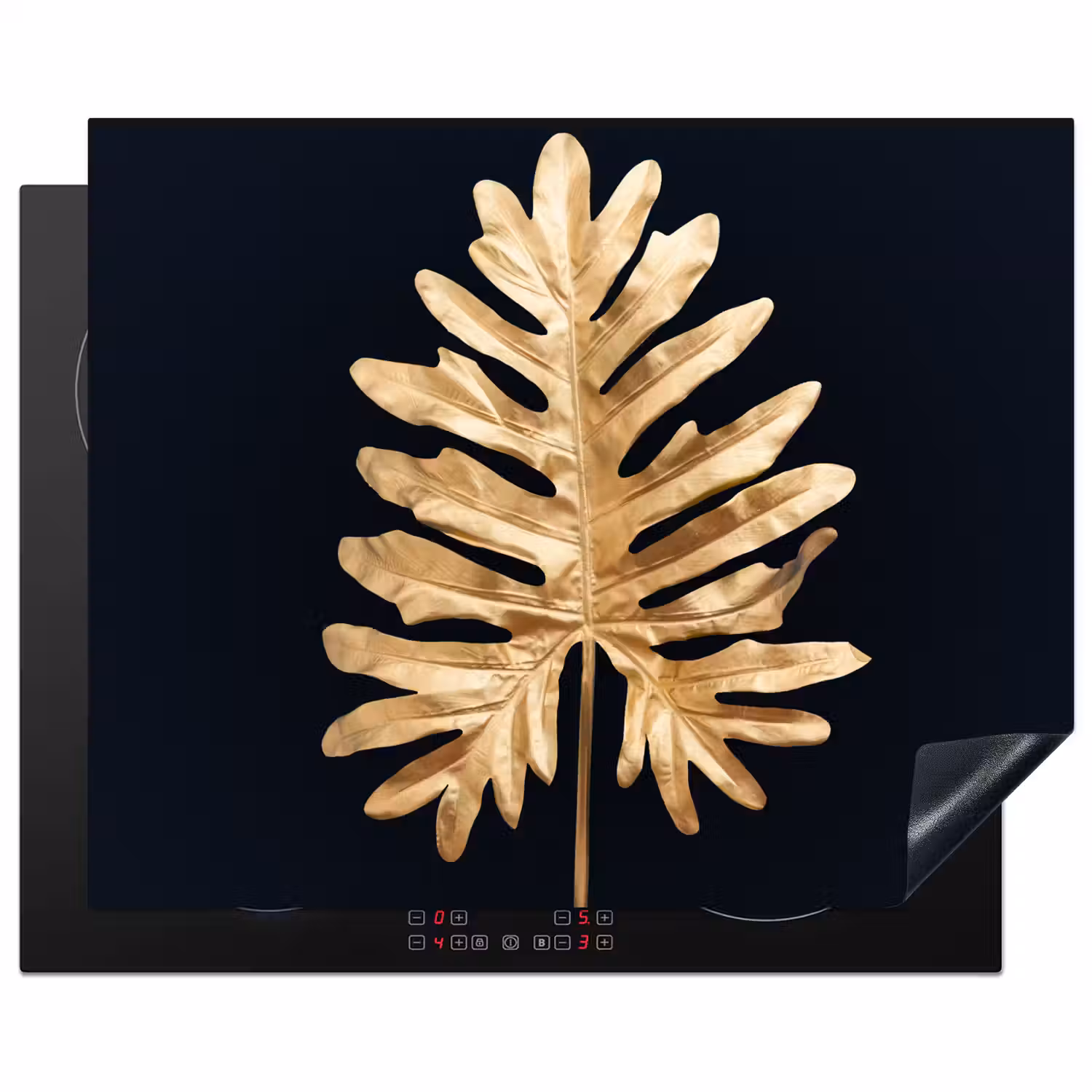 Gouden Monstera Majesteit Inductie beschermer vinyl 3mm groot -3d