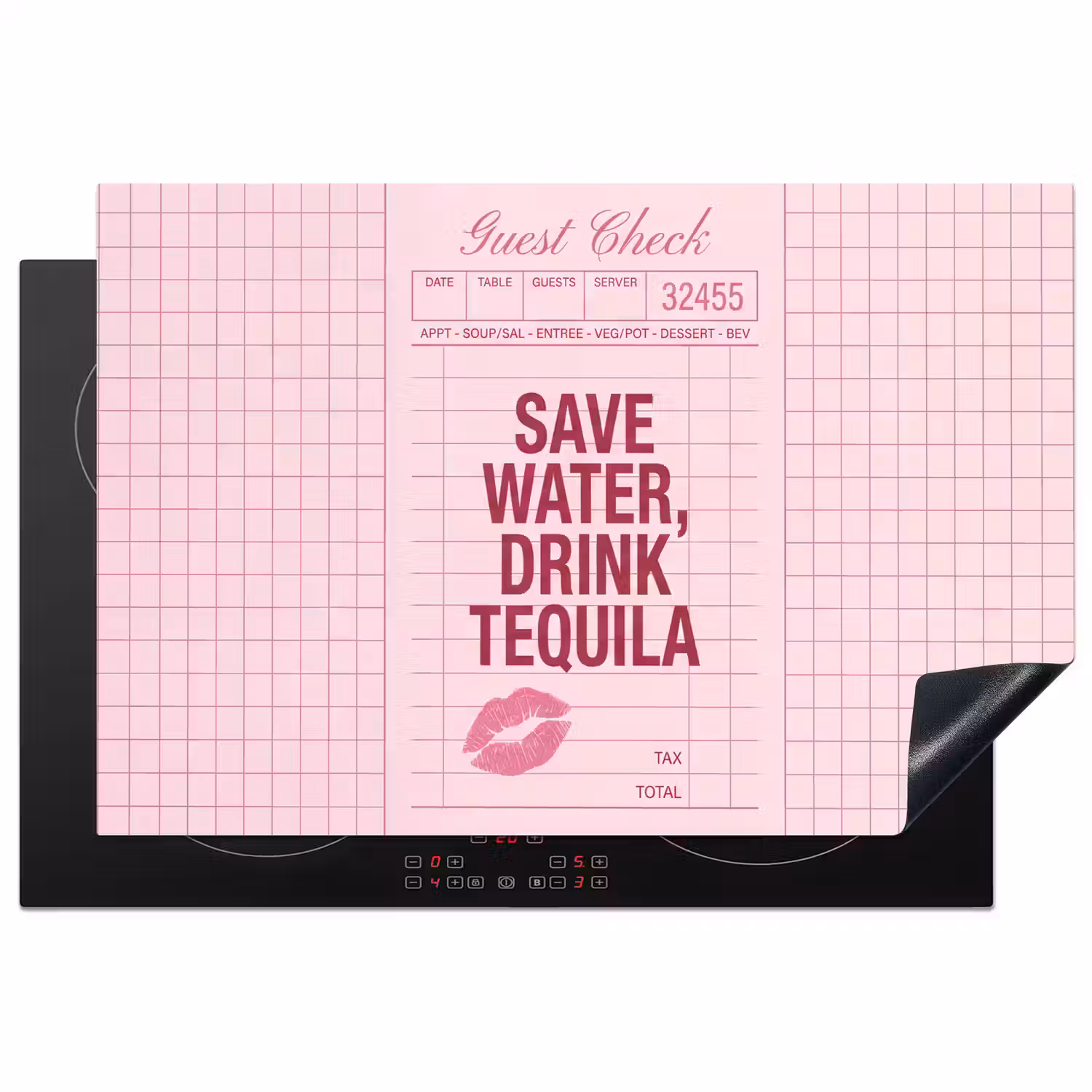 Humor - Drank - Tekst - Roze Inductie beschermer vinyl 3mm klein -3d