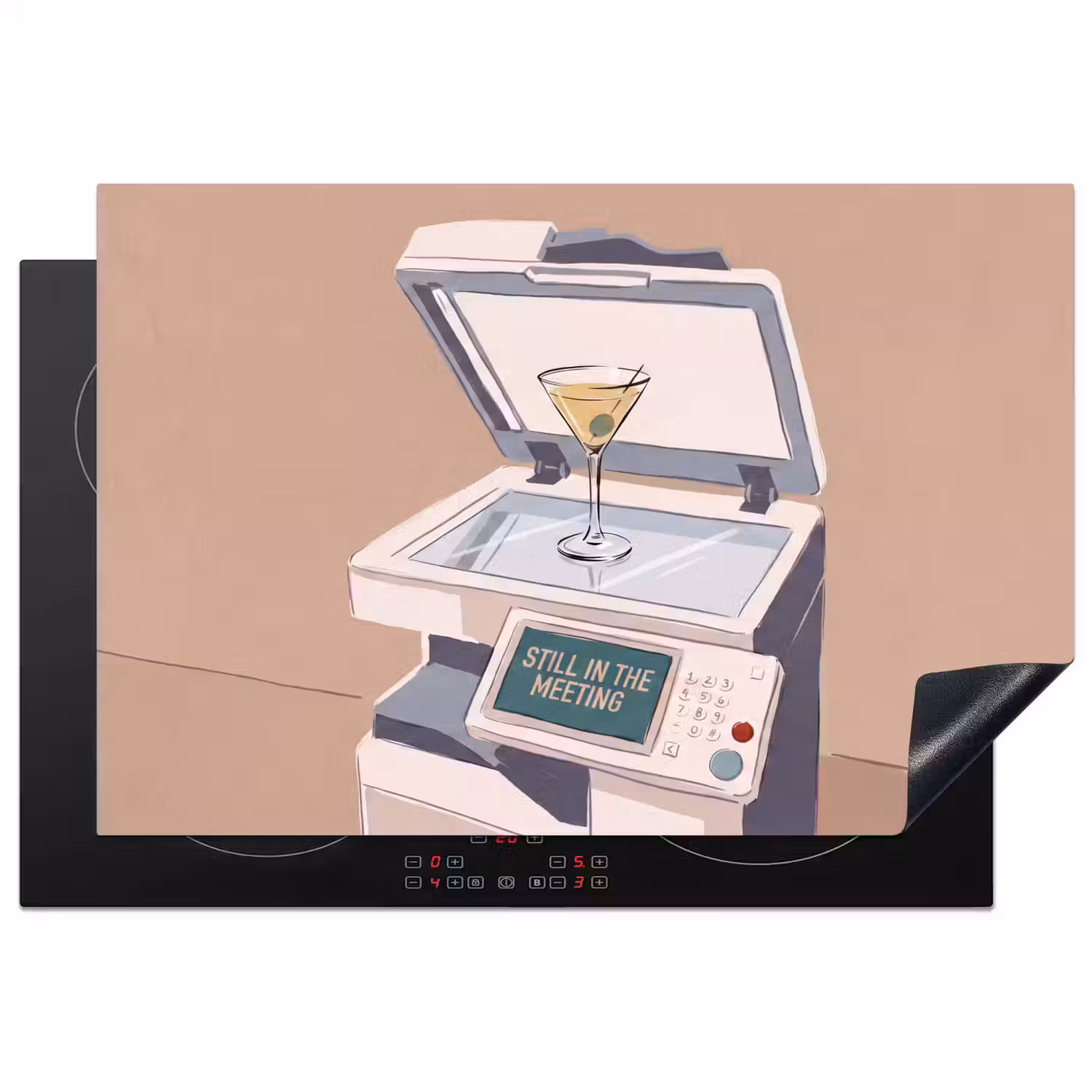 Kantoor - Drank - Humor - Illustratie Inductie beschermer vinyl 3mm klein -3d