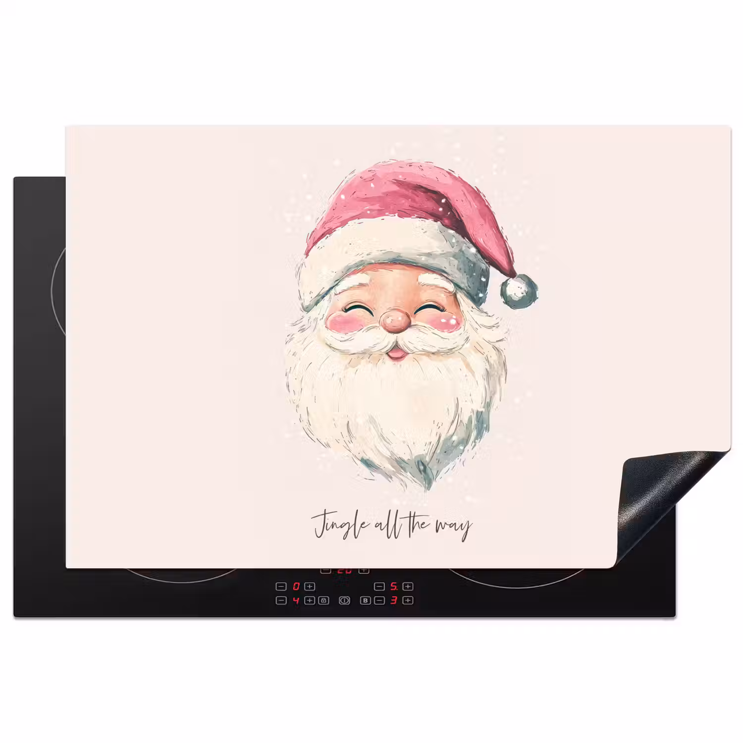 Kerstman - Kerst - Quote - Beige Inductie beschermer vinyl 3mm klein -3d