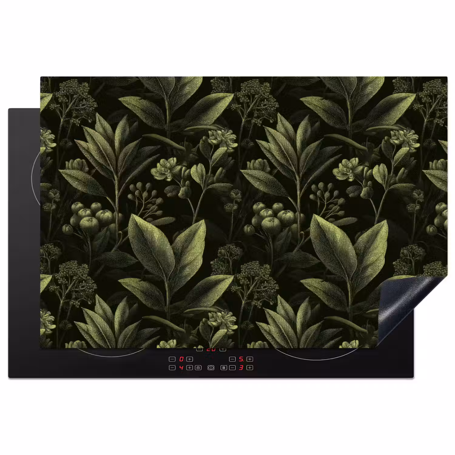 Klassiek - Donker - Botanisch - Planten Inductie beschermer vinyl 3mm klein 276 -3d