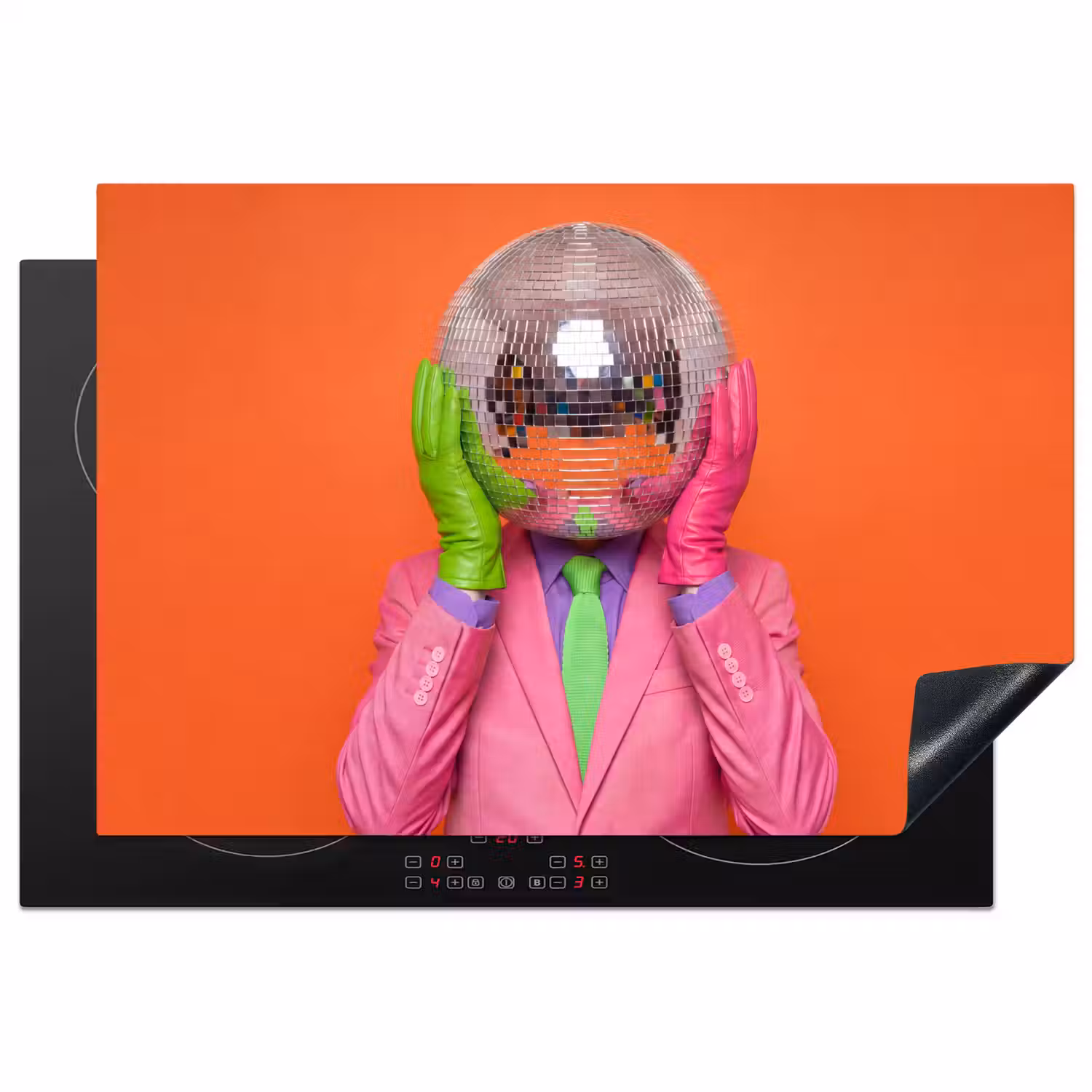 Kunst - Disco bal - Kleurrijk - Modern - Studio Inductie beschermer vinyl 3mm klein -3d