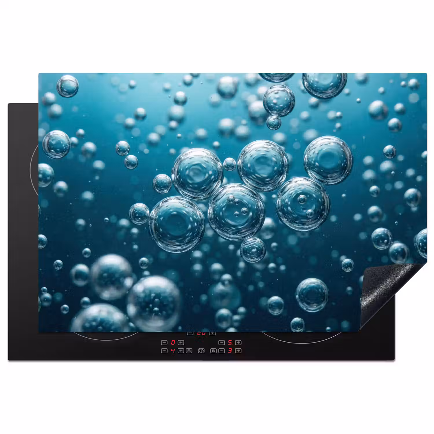 Luchtbellen - Dynamisch - Blauw Inductie beschermer vinyl 3mm klein -3d