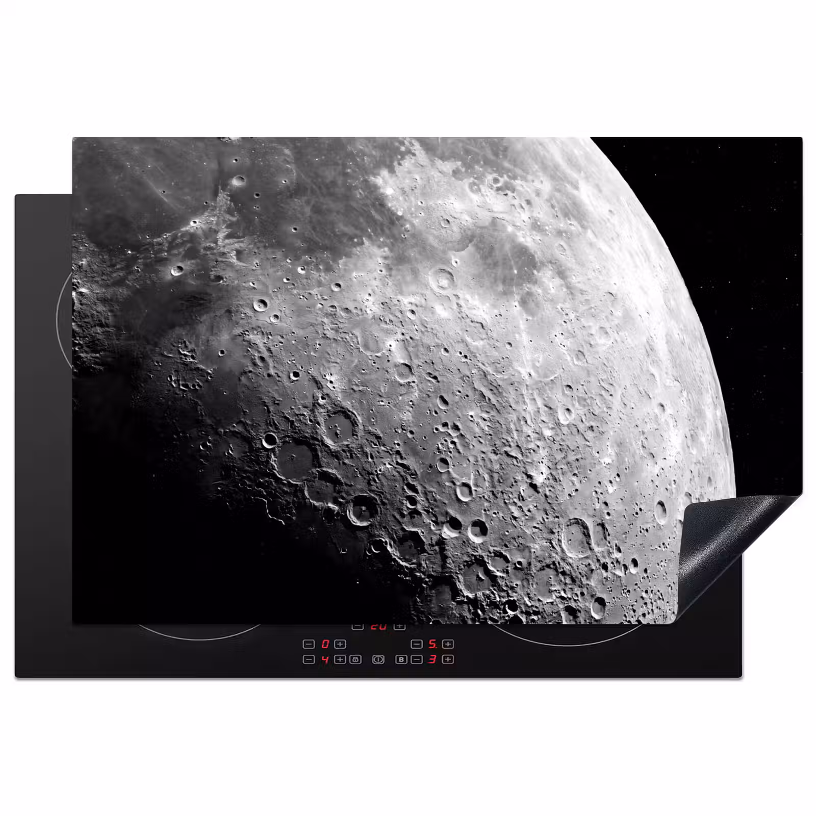Inductiebeschermer - Maan - Kraters - Ruimte - Maan - Kraters - Ruimte Inductie beschermer vinyl 3mm klein