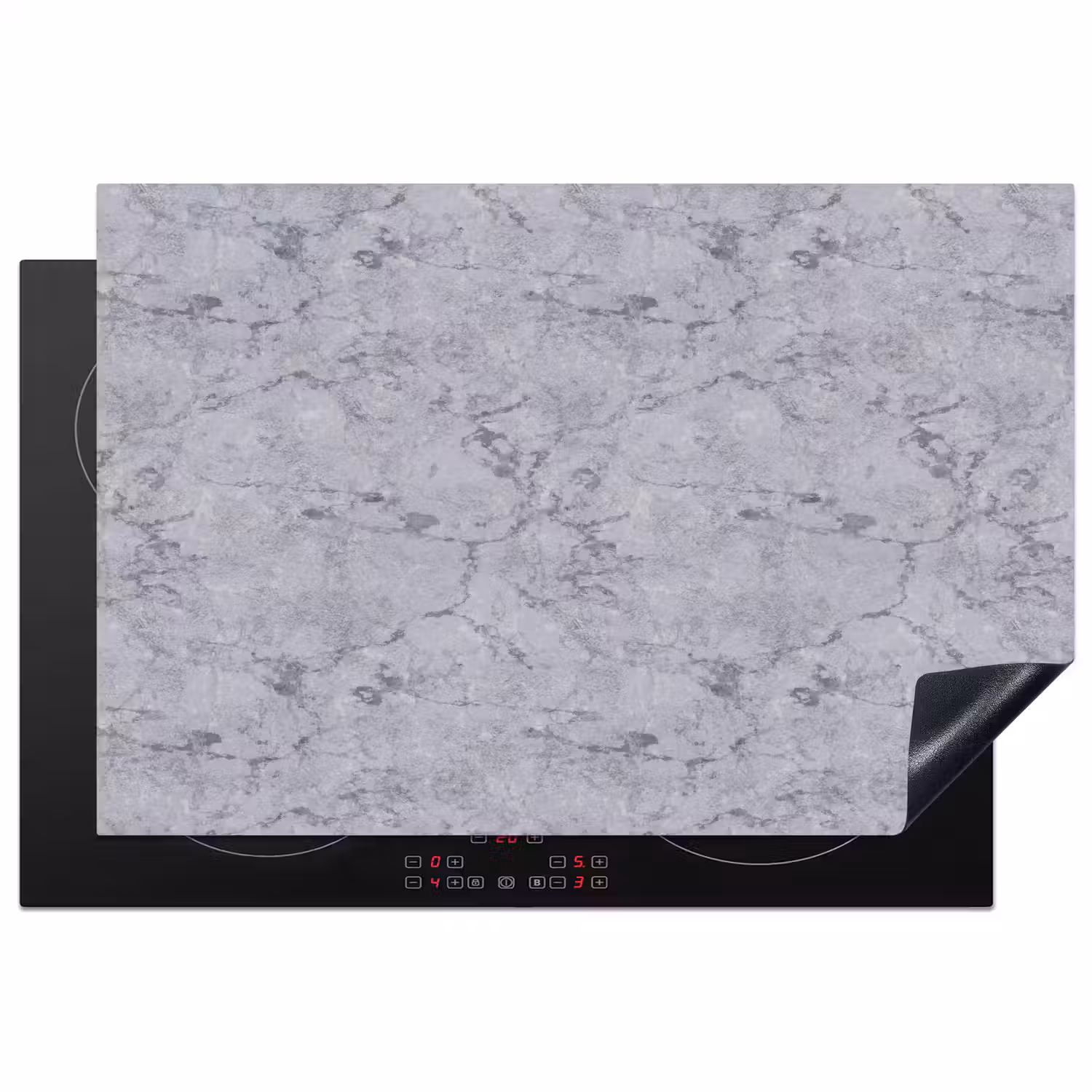 Marmerplaat - Patroon - Grijs Inductie beschermer vinyl 3mm klein 276 -3d