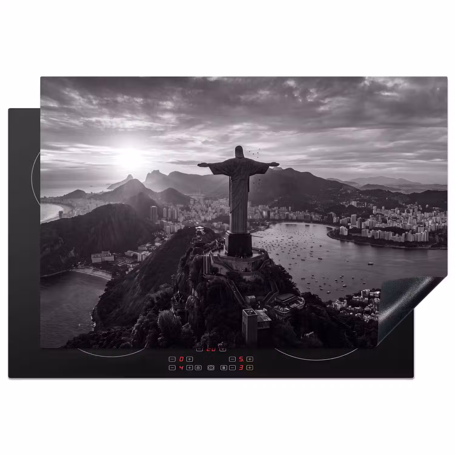 Monument - Stadsgezicht - Landschap - Zwart-wit Inductie beschermer vinyl 3mm klein -3d