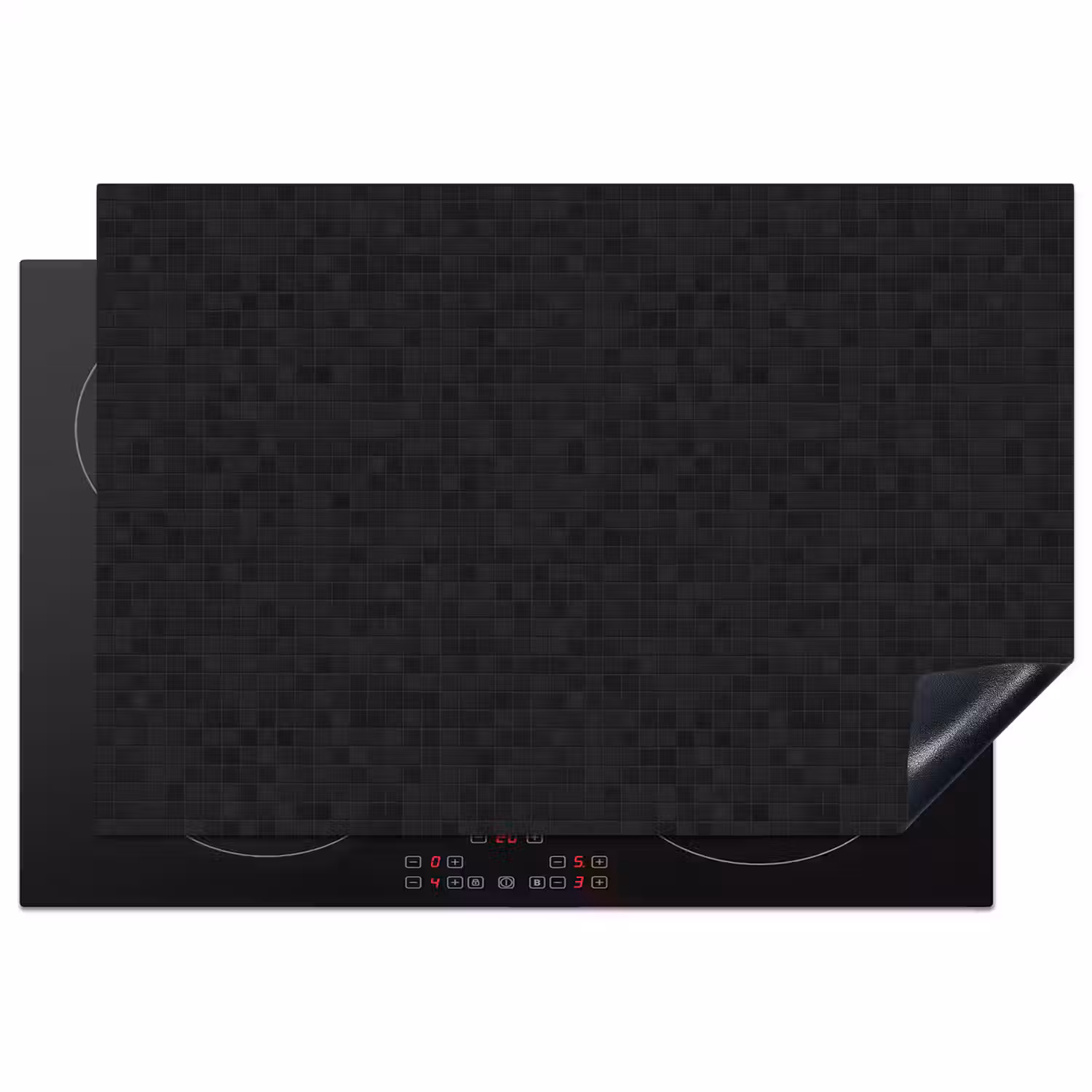 Mozaïek - Patroon - Antraciet - Zwart Inductie beschermer vinyl 3mm klein 276 -3d
