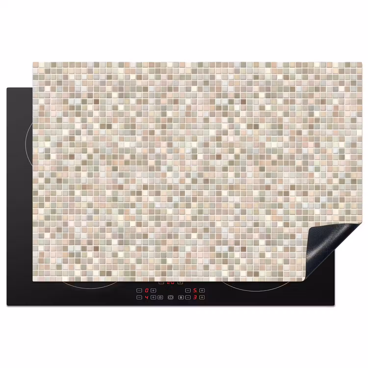Mozaïek - Patroon- Taupe Inductie beschermer vinyl 3mm klein 276 -3d