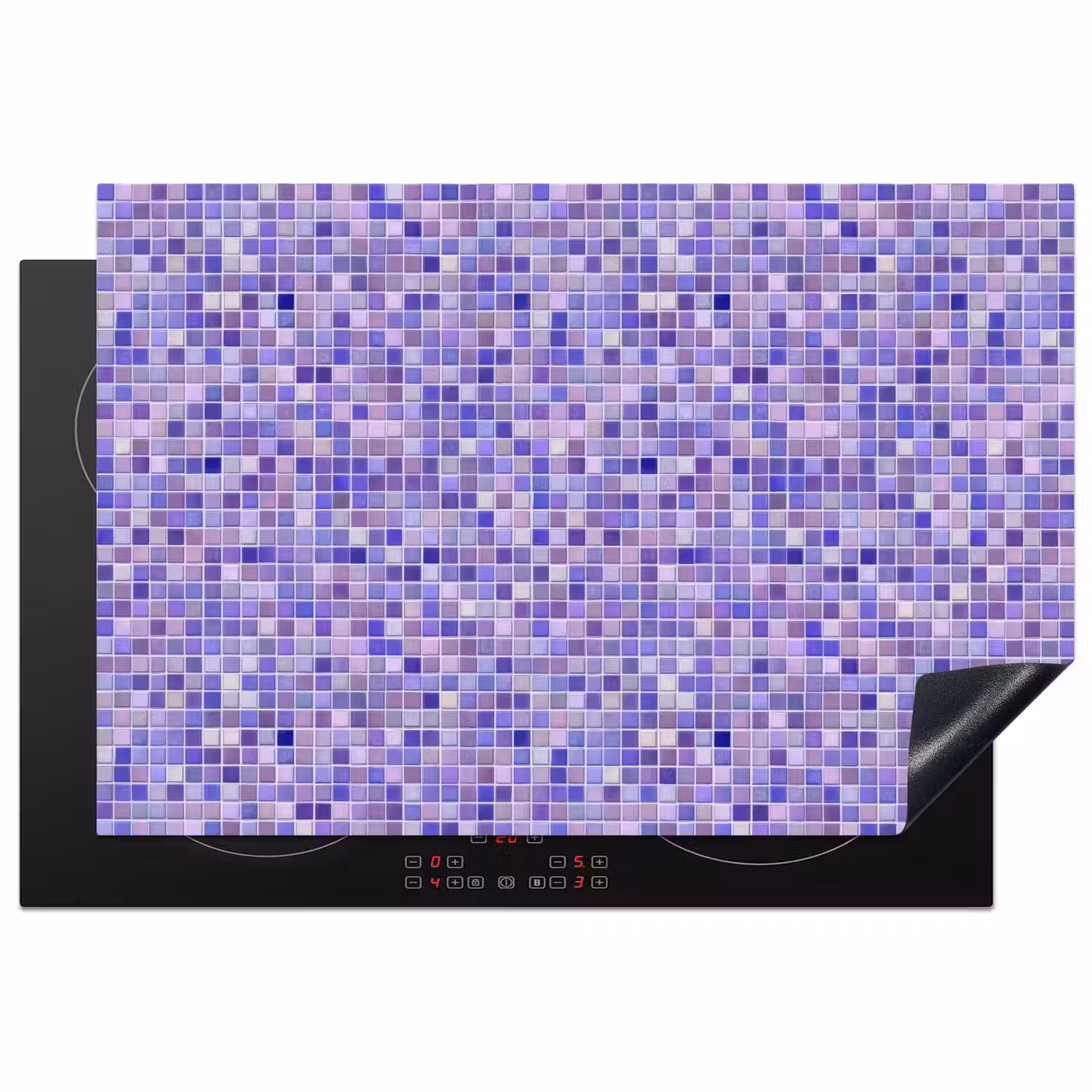 Mozaïek - Tegels - Lila - Amethist Inductie beschermer vinyl 3mm klein 276 -3d