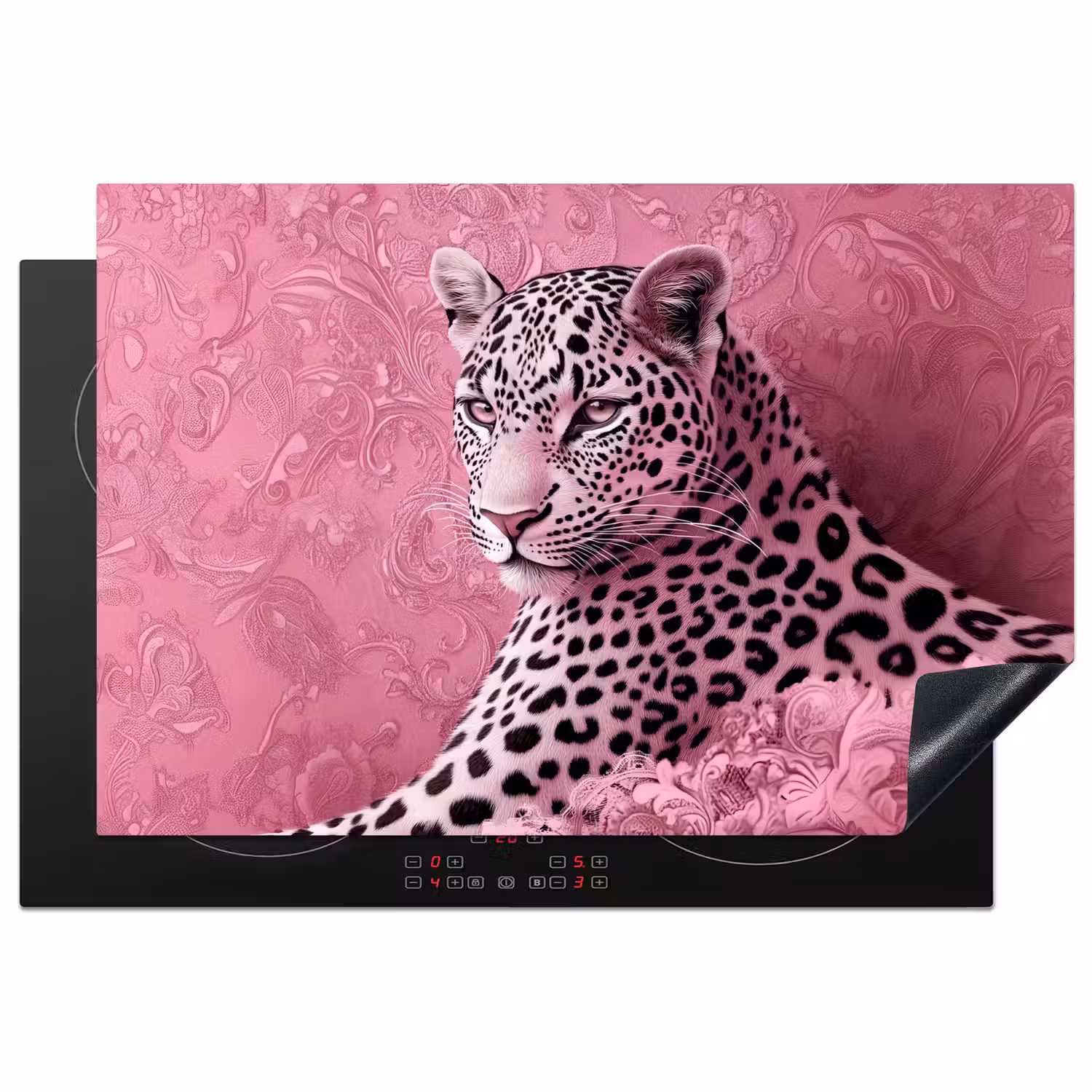 Panter - Luxe - Roze Inductie beschermer vinyl 3mm klein -3d