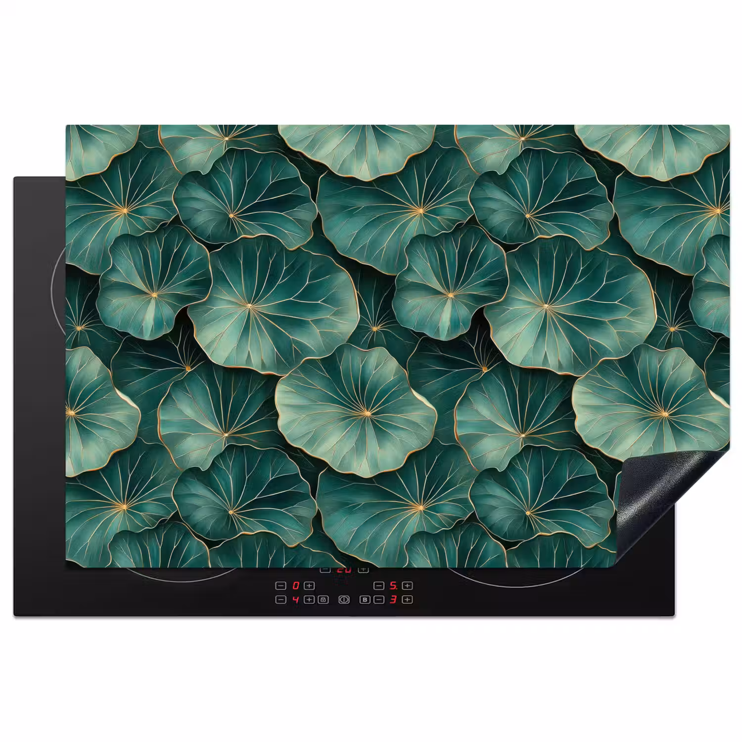 Patroon - Bladeren - Groen Inductie beschermer vinyl 3mm klein 276 -3d