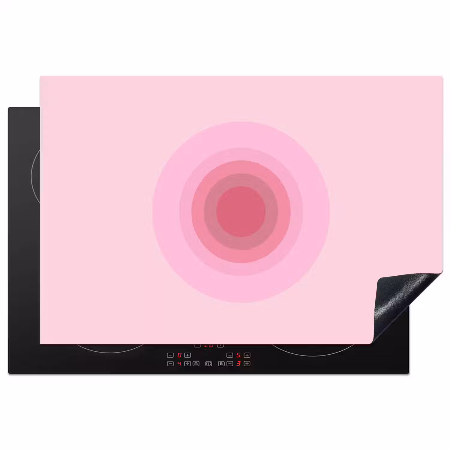 Patroon - Cirkels - Abstract - Roze - Modern Inductie beschermer vinyl 3mm klein -3d