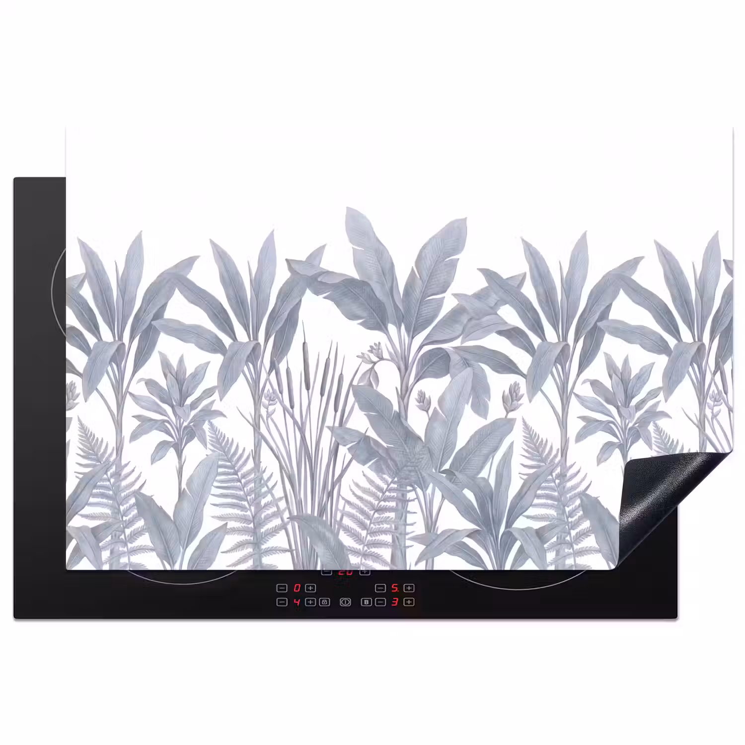 Planten - Bladeren - Natuur - Grijs Inductie beschermer vinyl 3mm klein -3d