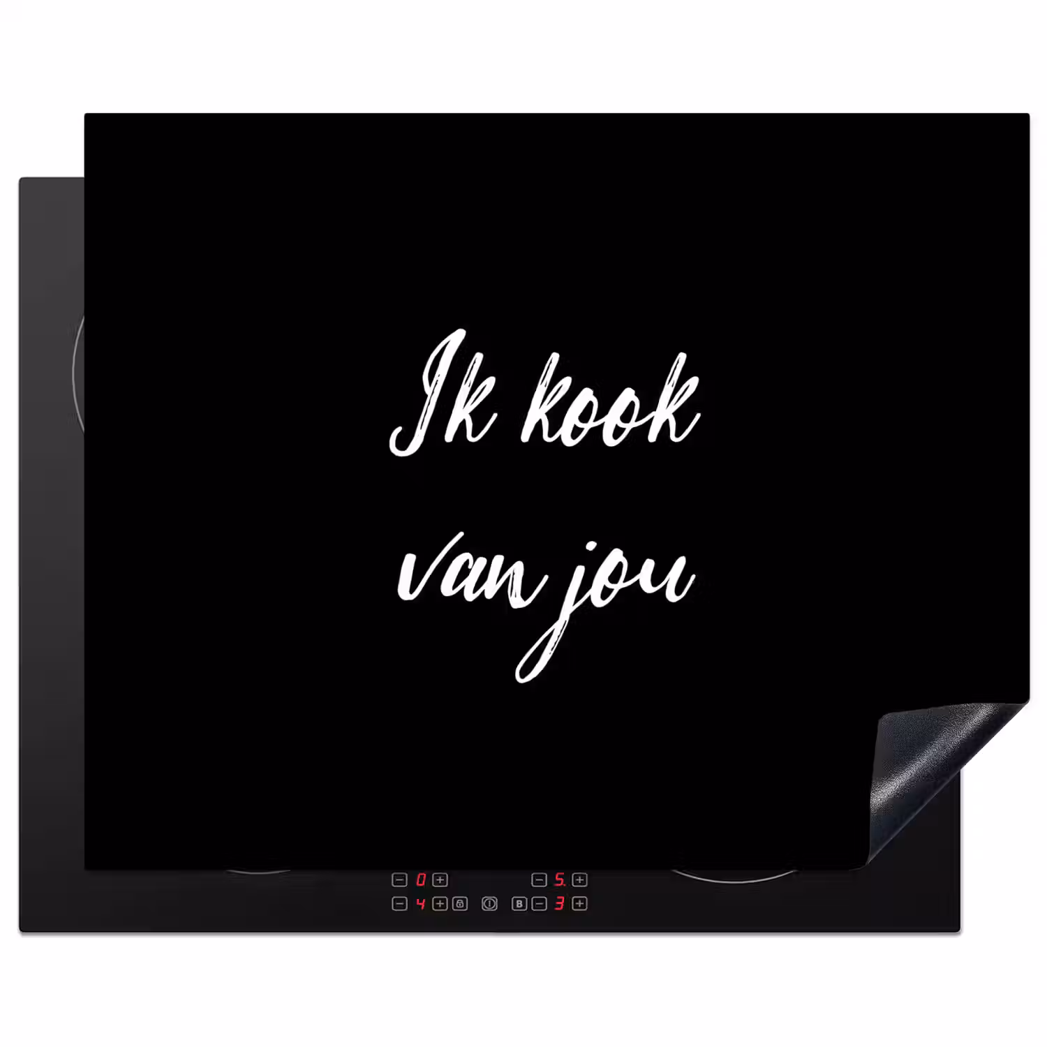 Quotes - Spreuken - Ik kook van jou - Liefde - Partner Inductie beschermer vinyl 3mm groot -3d