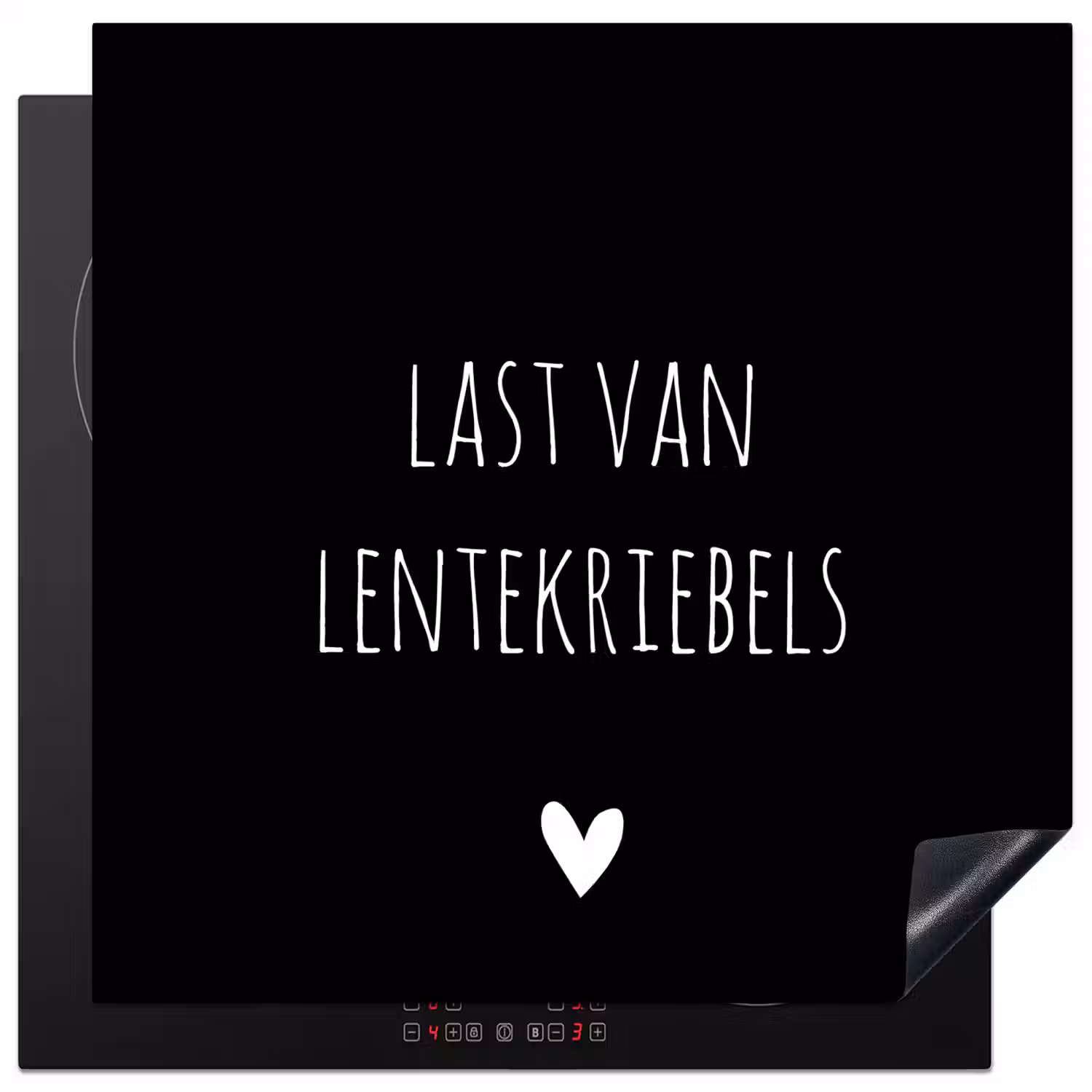 Quotes - Spreuken - Lentekriebels Inductie beschermer vinyl 3mm middel -3d