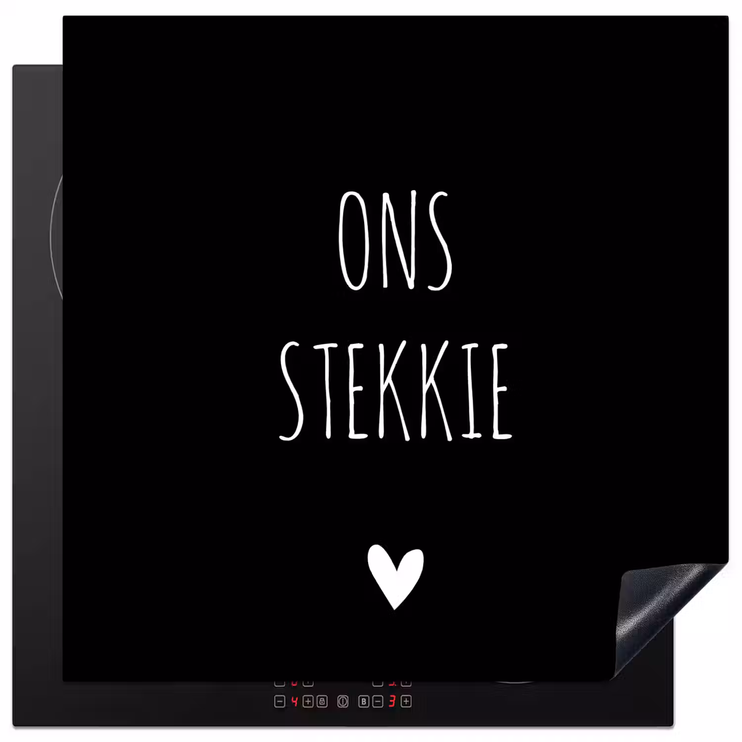 Quotes - Stekkie - Ons stekkie Inductie beschermer vinyl 3mm middel -3d