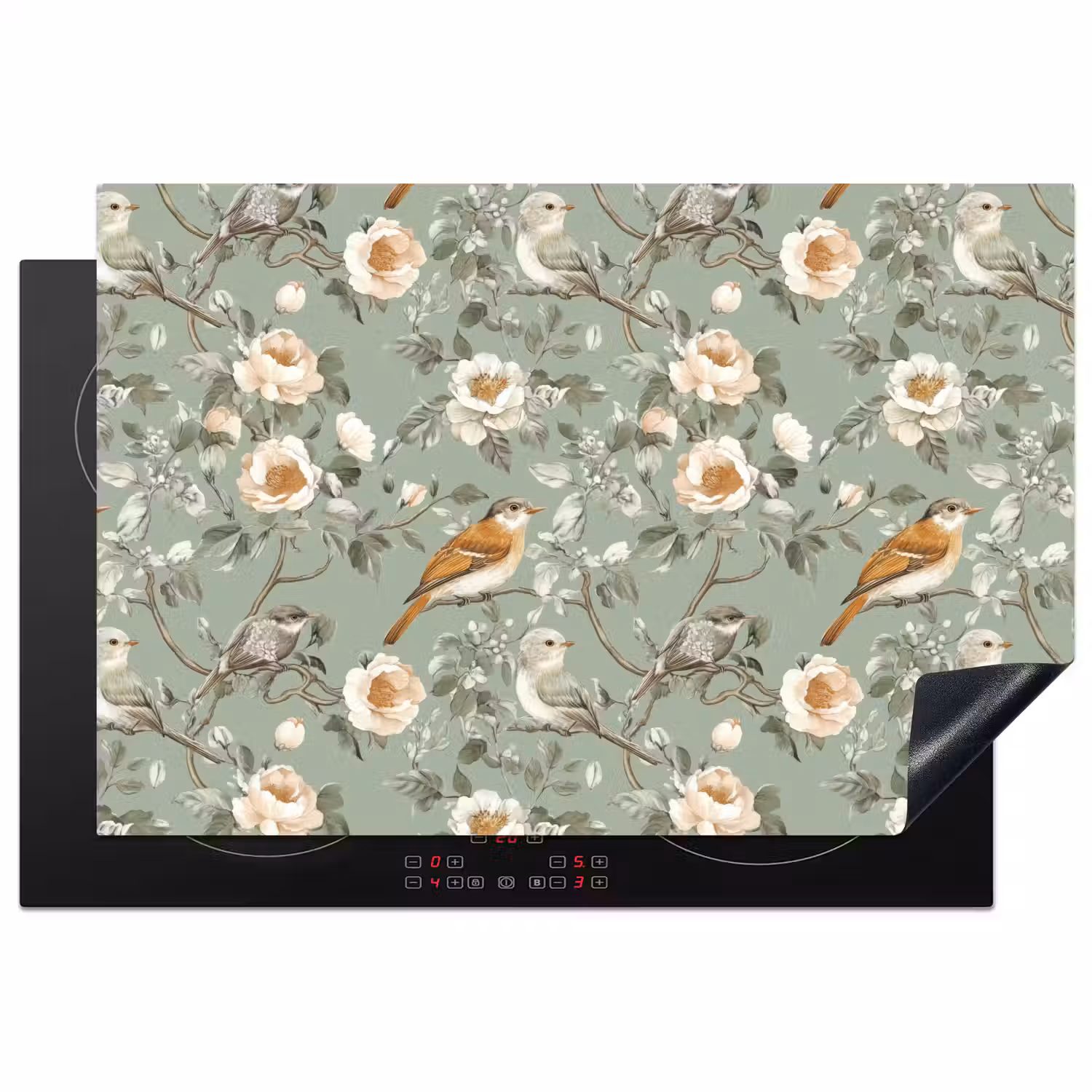 Roze - Vogels - Kleurrijk Inductie beschermer vinyl 3mm klein 276 -3d