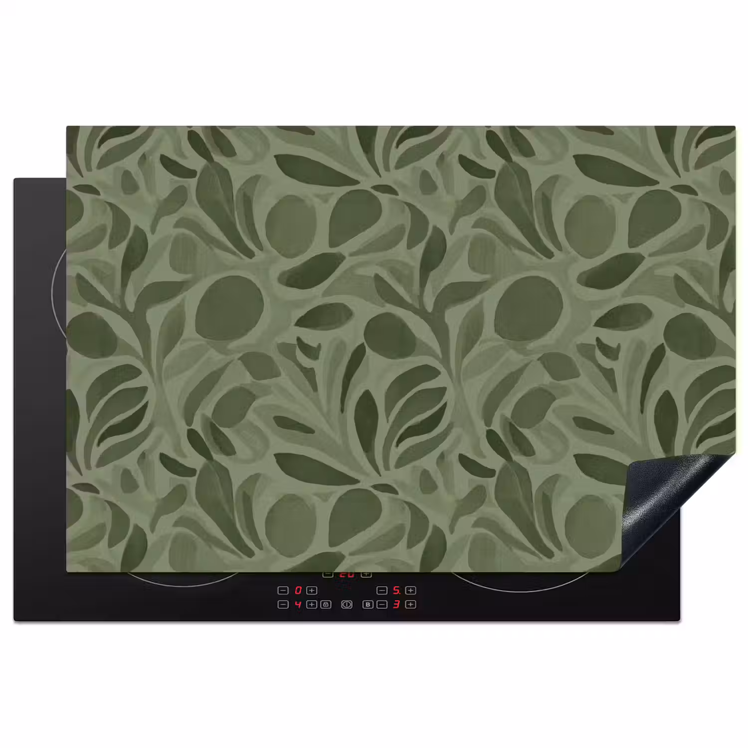 Sereen - Bladeren - Groen Inductie beschermer vinyl 3mm klein 276 -3d