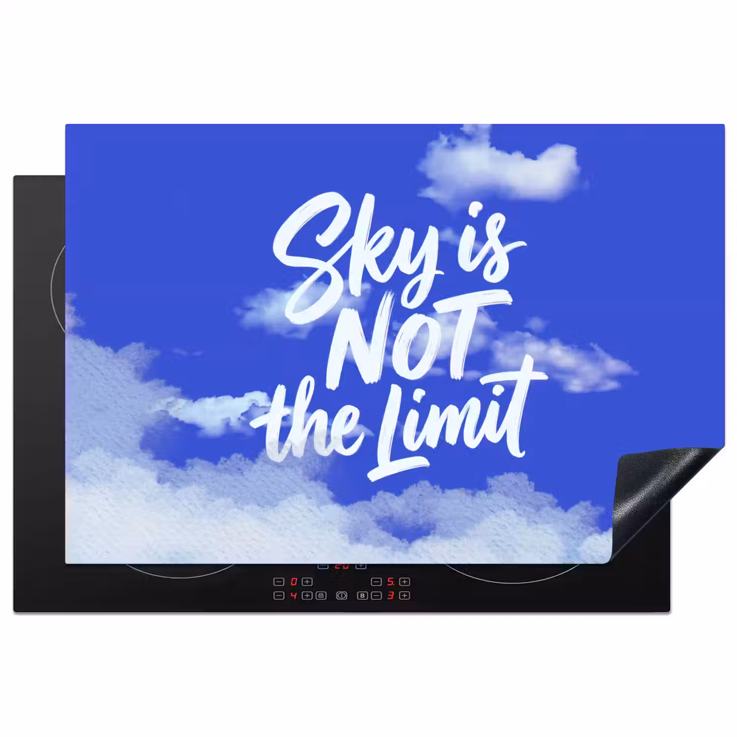 Sky is not the limit - Blauwe lucht - Wolken Inductie beschermer vinyl 3mm klein -3d