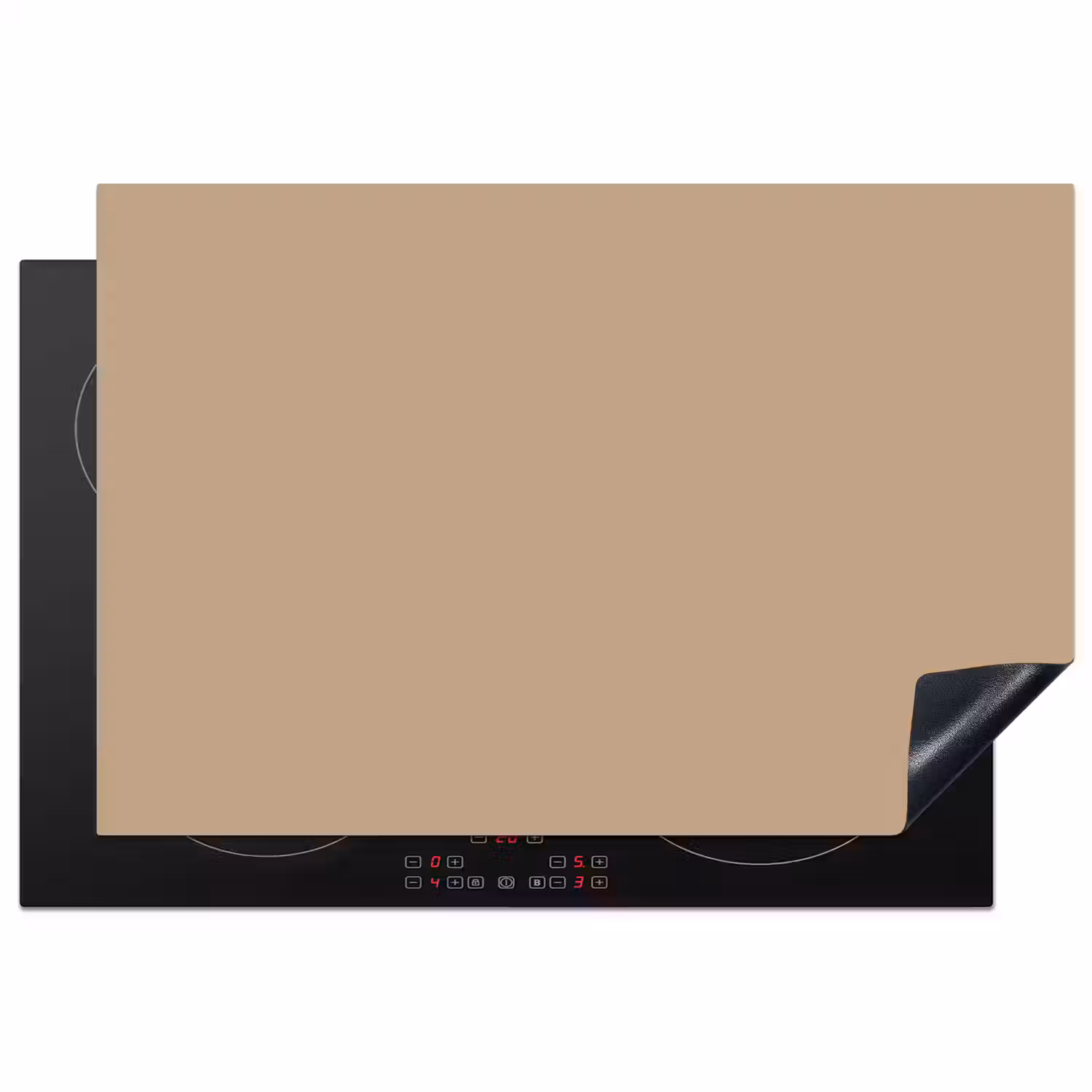 Soft - Taupe - Bruin Inductie beschermer vinyl 3mm klein 276 -3d