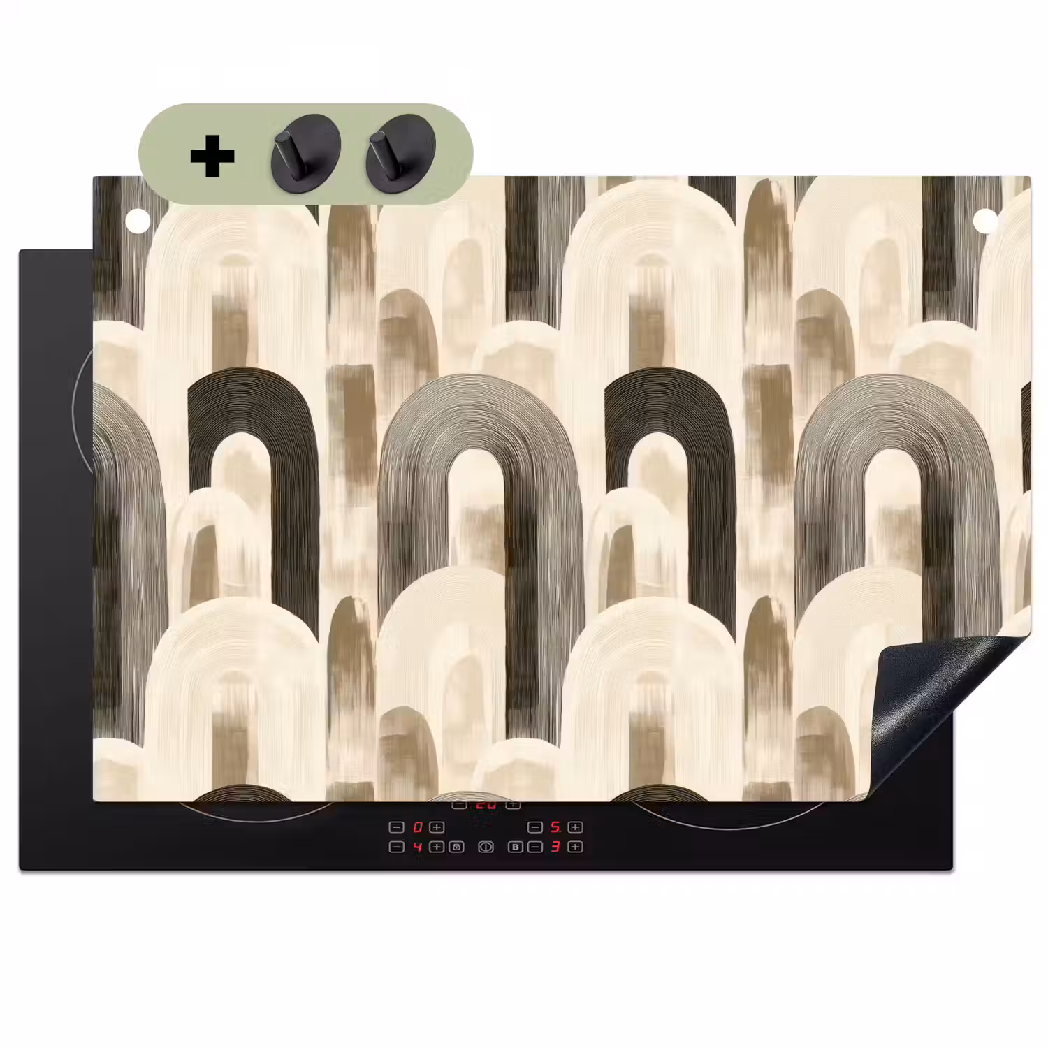 Abstract - Patroon - Bogen Inductie beschemer met haakjes klein 777 -3d