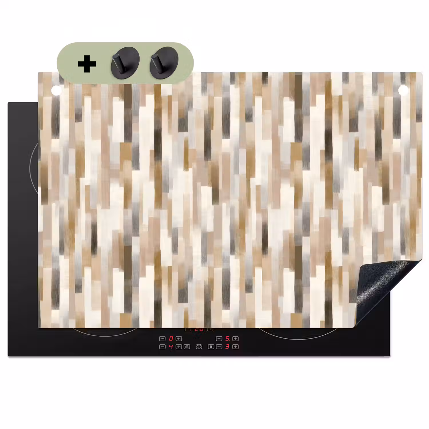 Abstract - Patroon - Kwaststreken Inductie beschemer met haakjes klein 777 -3d