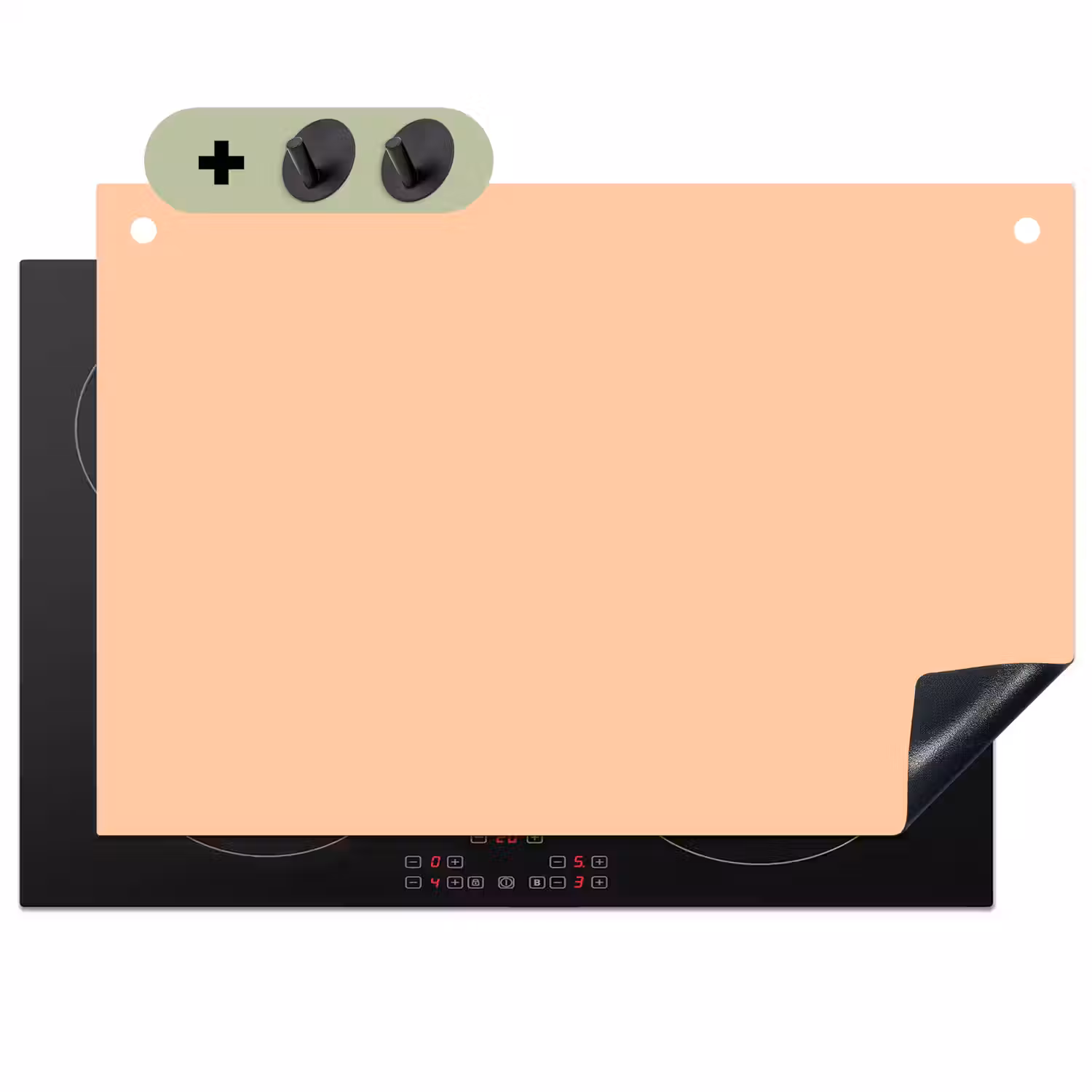 Apricot - Blush - Nude Inductie beschemer met haakjes klein 777 -3d