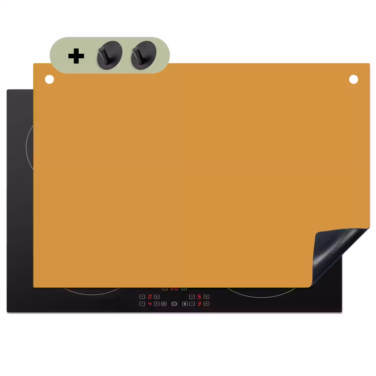 Autumn - Mustard - Geel Inductie beschemer met haakjes klein 777 -3d
