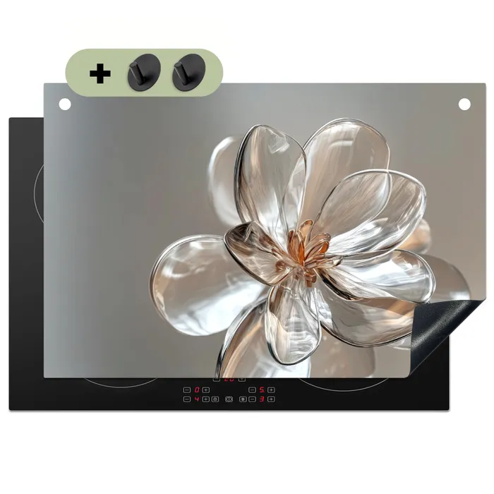 Bloem - Glazen - Doorzichtig Inductie beschemer met haakjes klein -3d