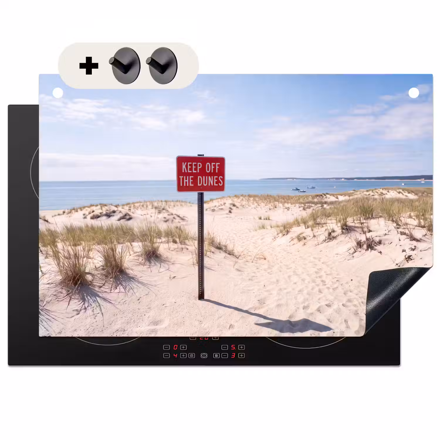Duin - Bord - Kust - Landschap - Rood Inductie beschemer met haakjes klein -3d