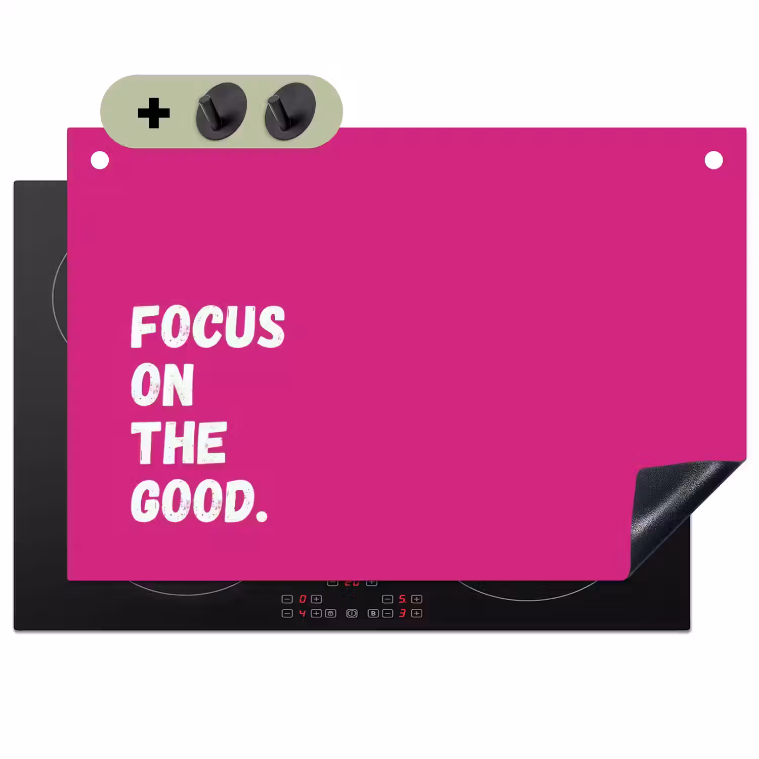 Focus on the good - Roze - Simple Inductie beschemer met haakjes klein -3d