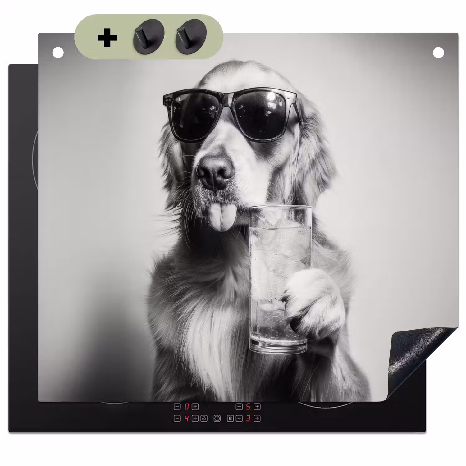Golden retriever - Hond - Zonnebril - Gkas Inductie beschemer met haakjes middel -3d