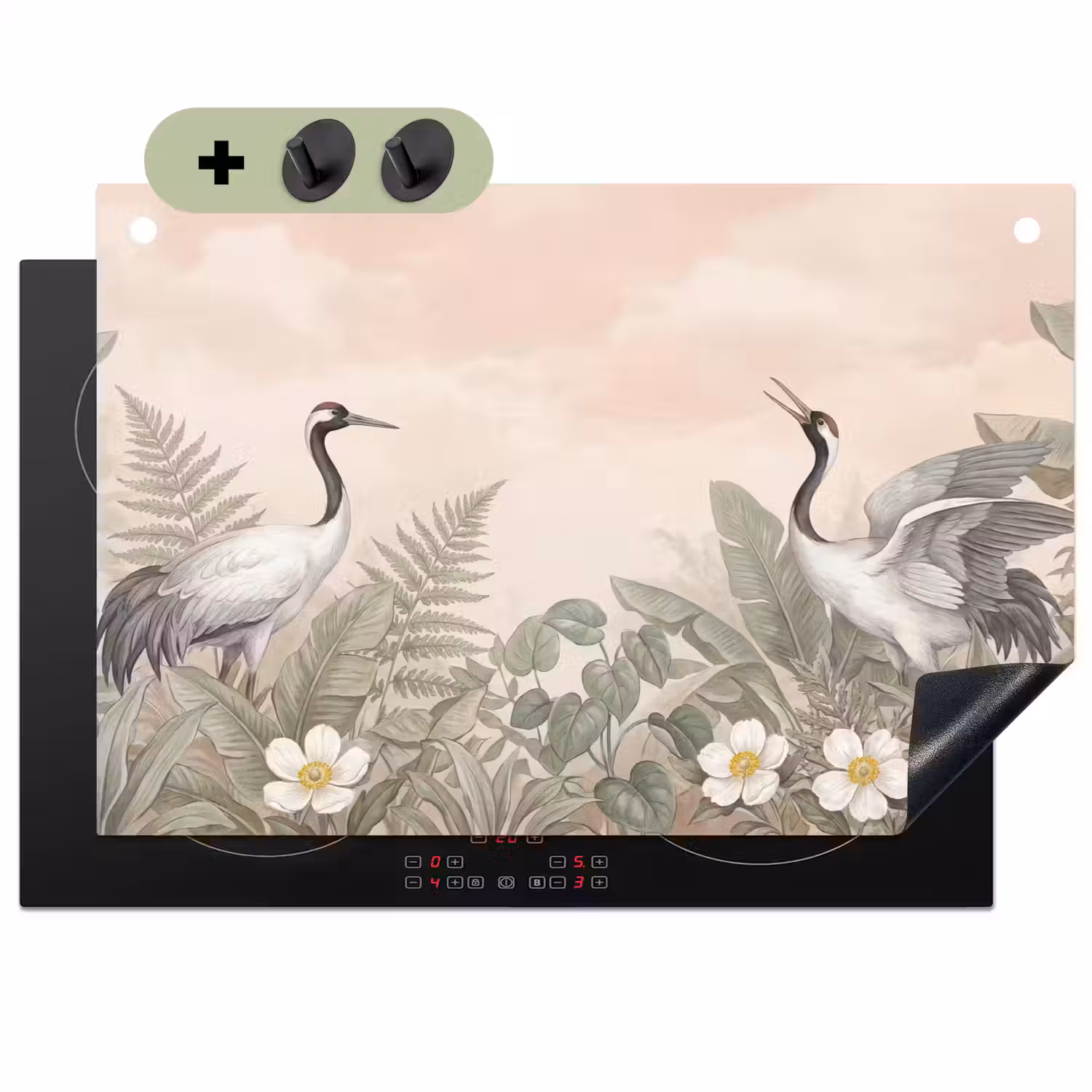 Kraanvogels - Natuur - Roze Inductie beschemer met haakjes klein -3d