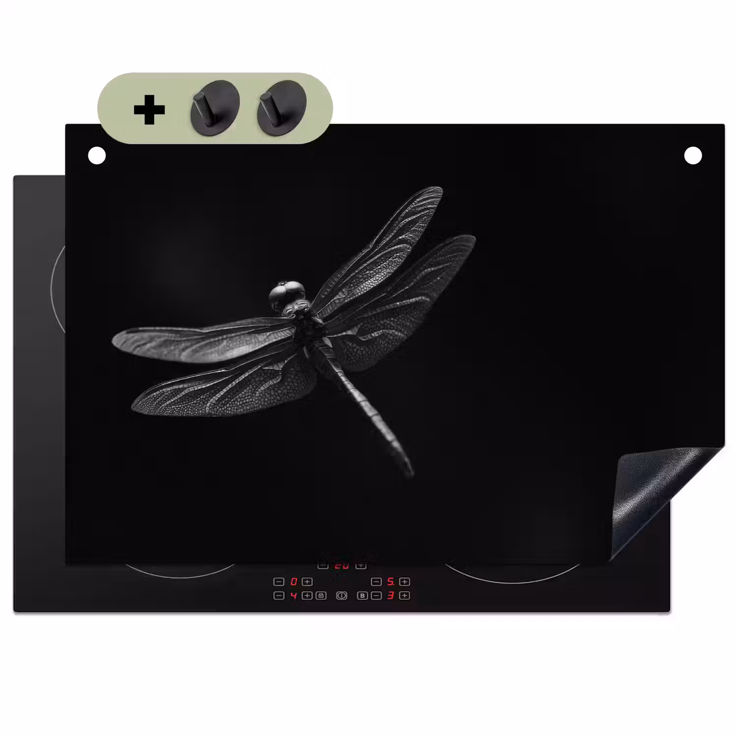Libelle - Dieren - Zwart - Insect Inductie beschemer met haakjes klein -3d